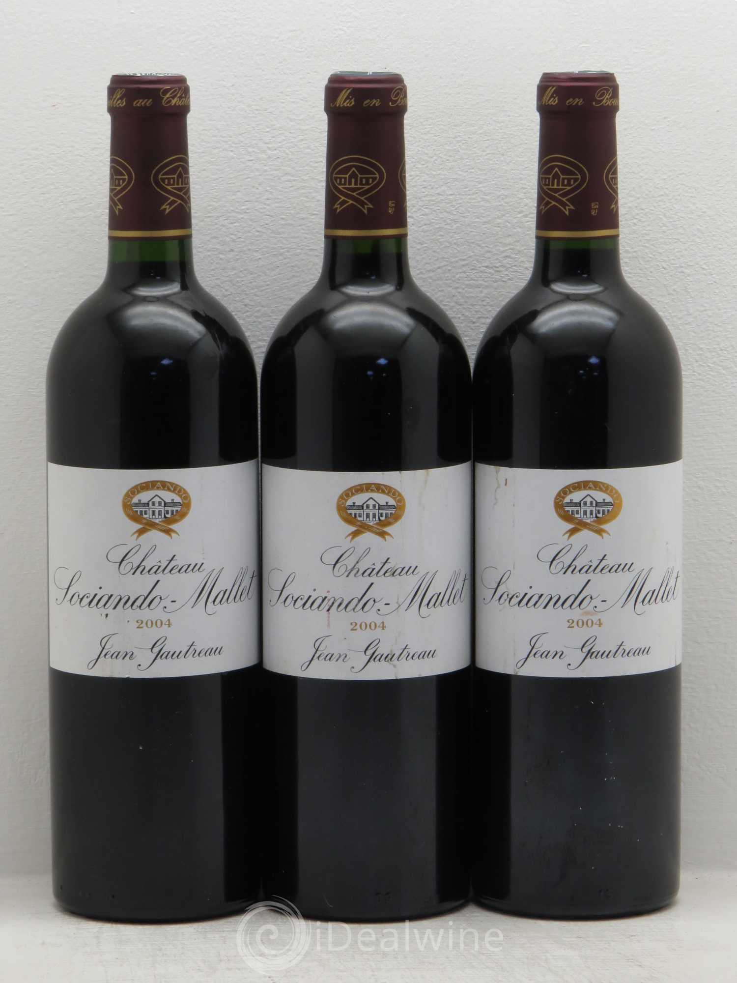 Château Sociando Mallet 2004 - Lot de 3 bouteilles - 0