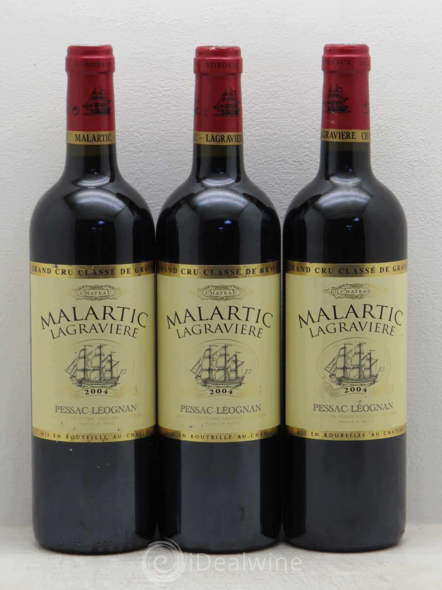 Château Malartic-Lagravière Cru Classé de Graves 2004 - Lot de 3 bouteilles - 0