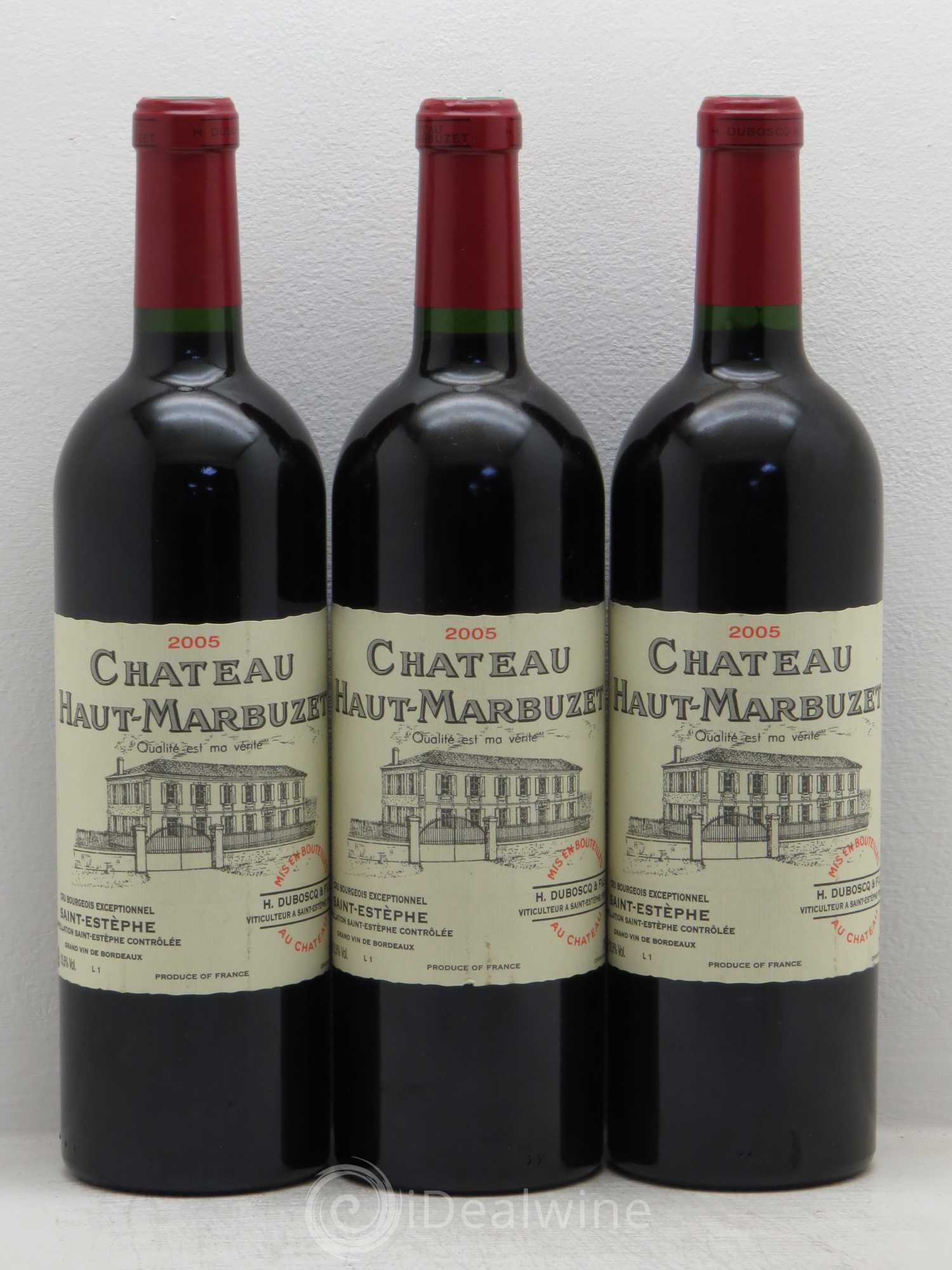 Château Haut Marbuzet 2005 - Lot de 3 bouteilles - 0
