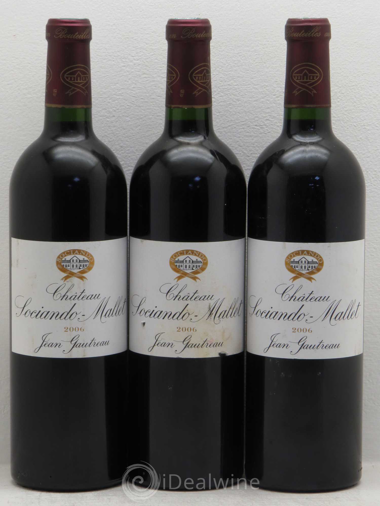 Château Sociando Mallet 2006 - Lot de 3 bouteilles - 0