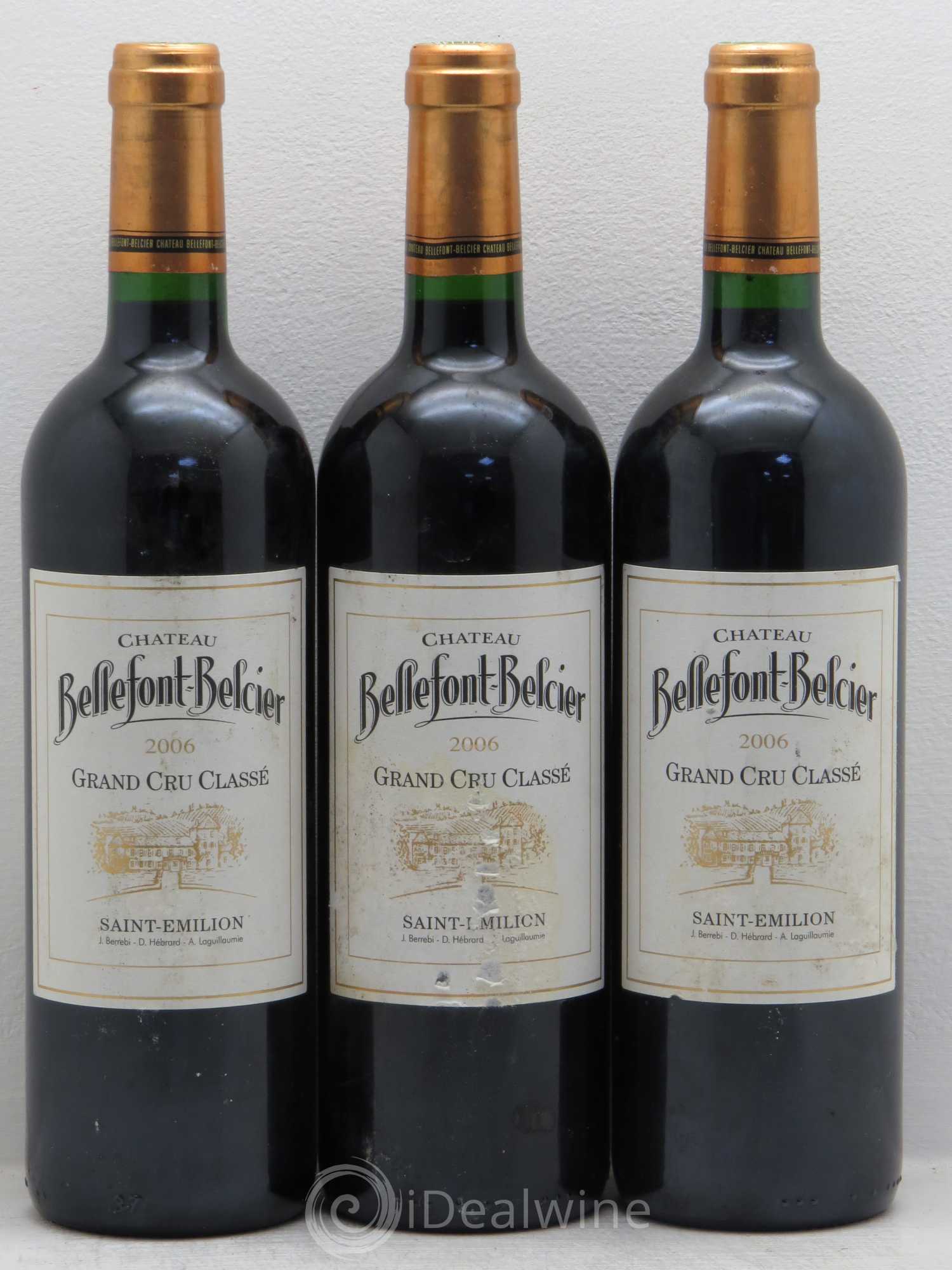 Château Bellefont-Belcier Grand Cru Classé 2006 - Lot de 3 bouteilles - 0