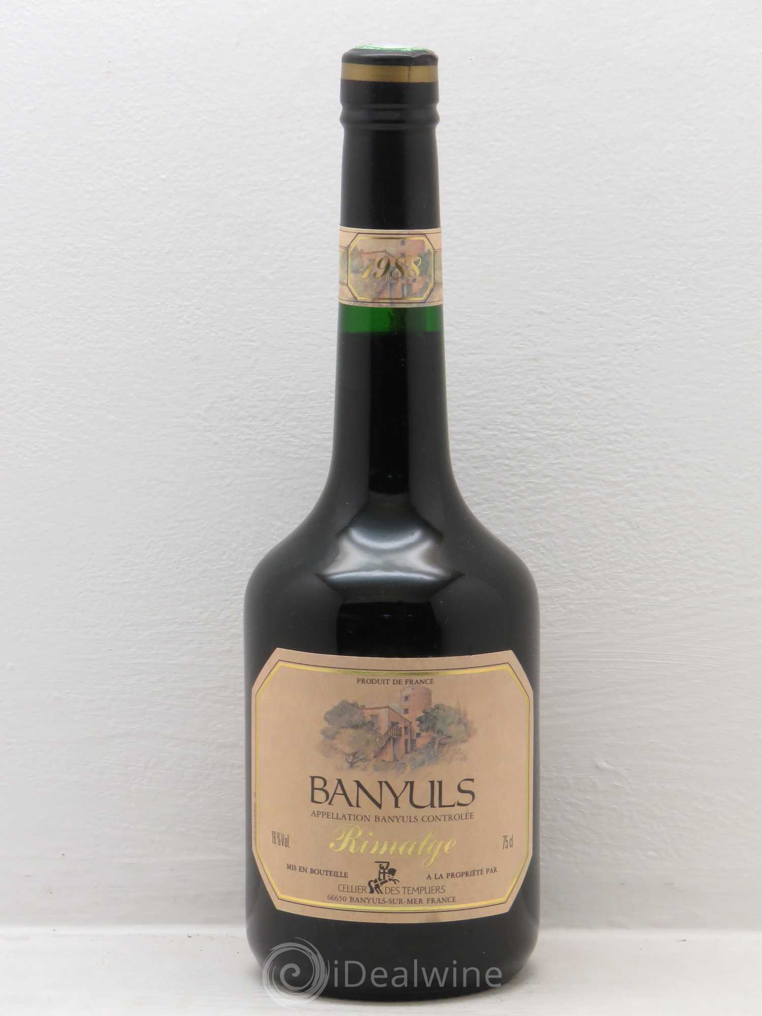 Banyuls Rimage cellier des templiers 1988 - Lot de 1 bouteille - 0