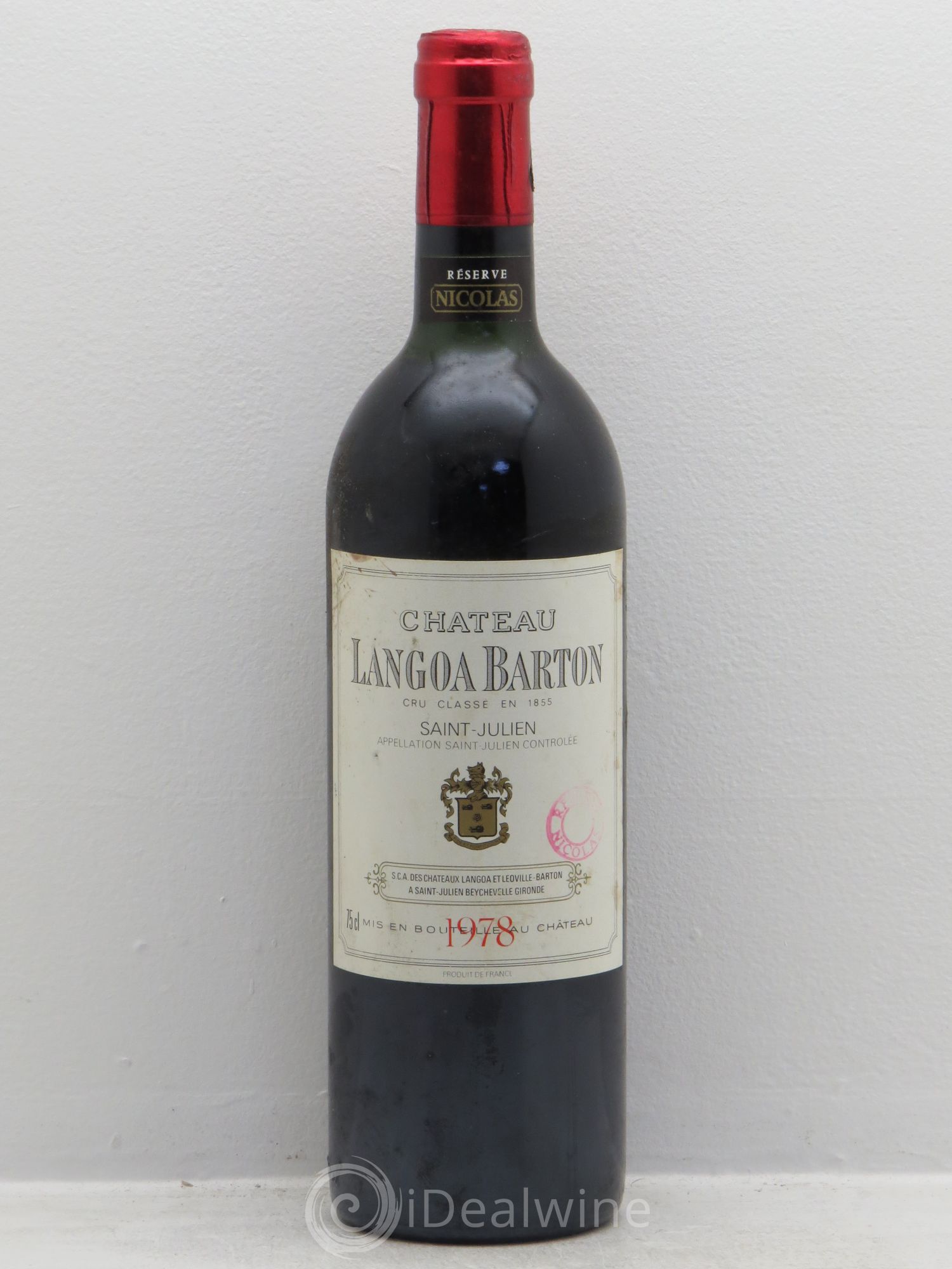 Château Langoa Barton 3ème Grand Cru Classé 1978 - Lot de 1 bouteille - 0