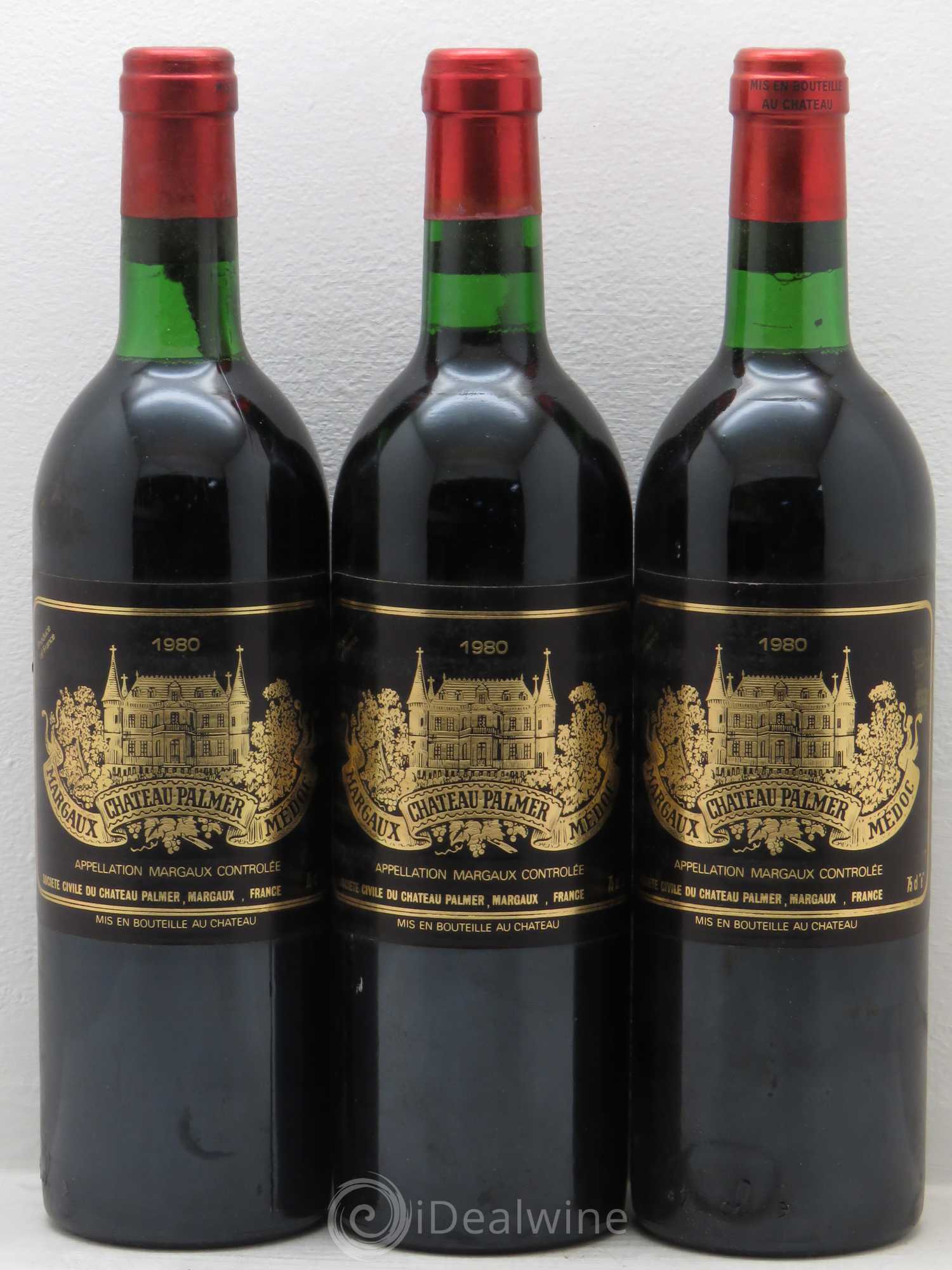 Château Palmer 3ème Grand Cru Classé 1980 - Lot de 3 bouteilles - 0