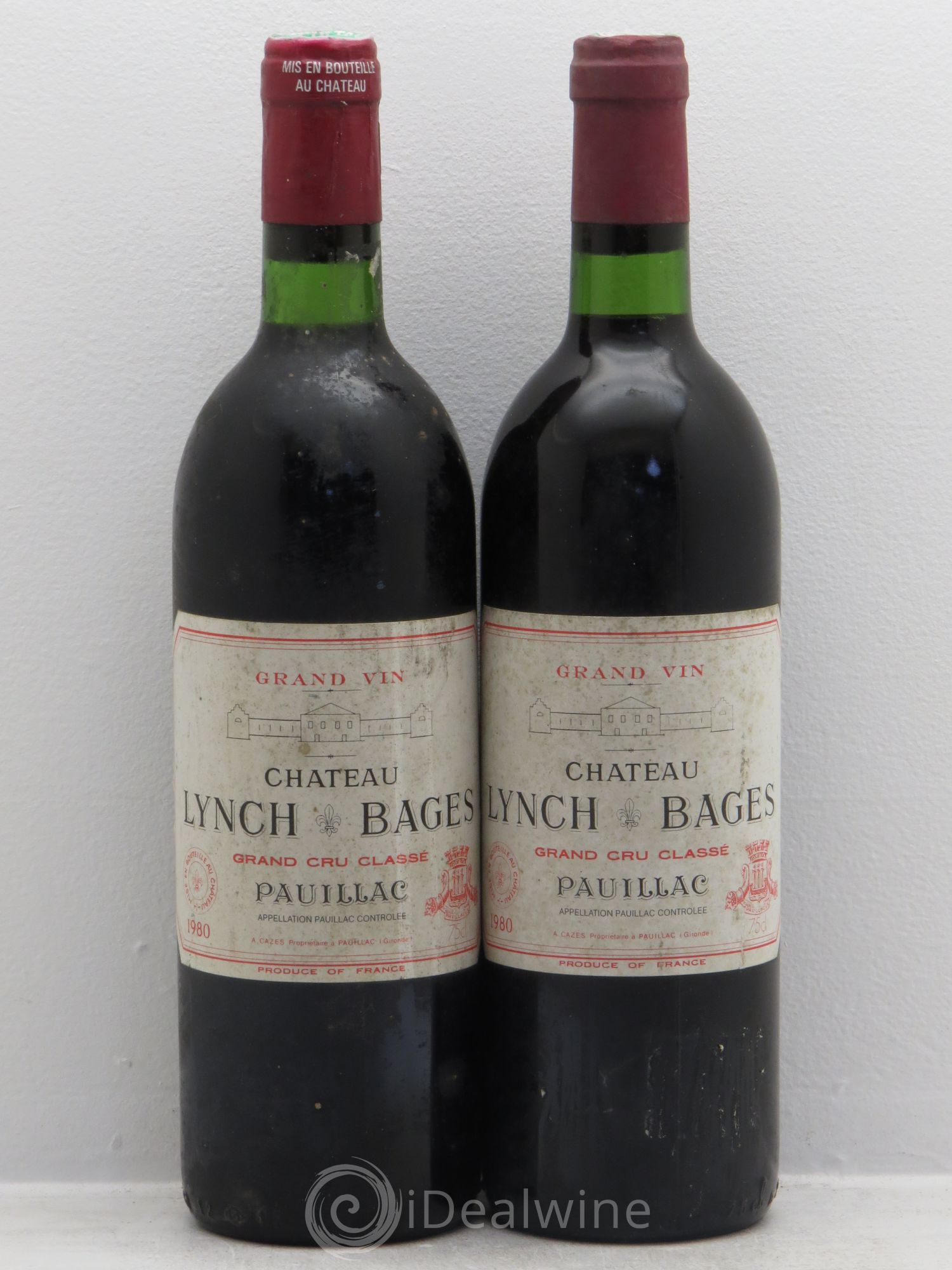 Château Lynch Bages 5ème Grand Cru Classé 1980 - Lot de 2 bouteilles - 0