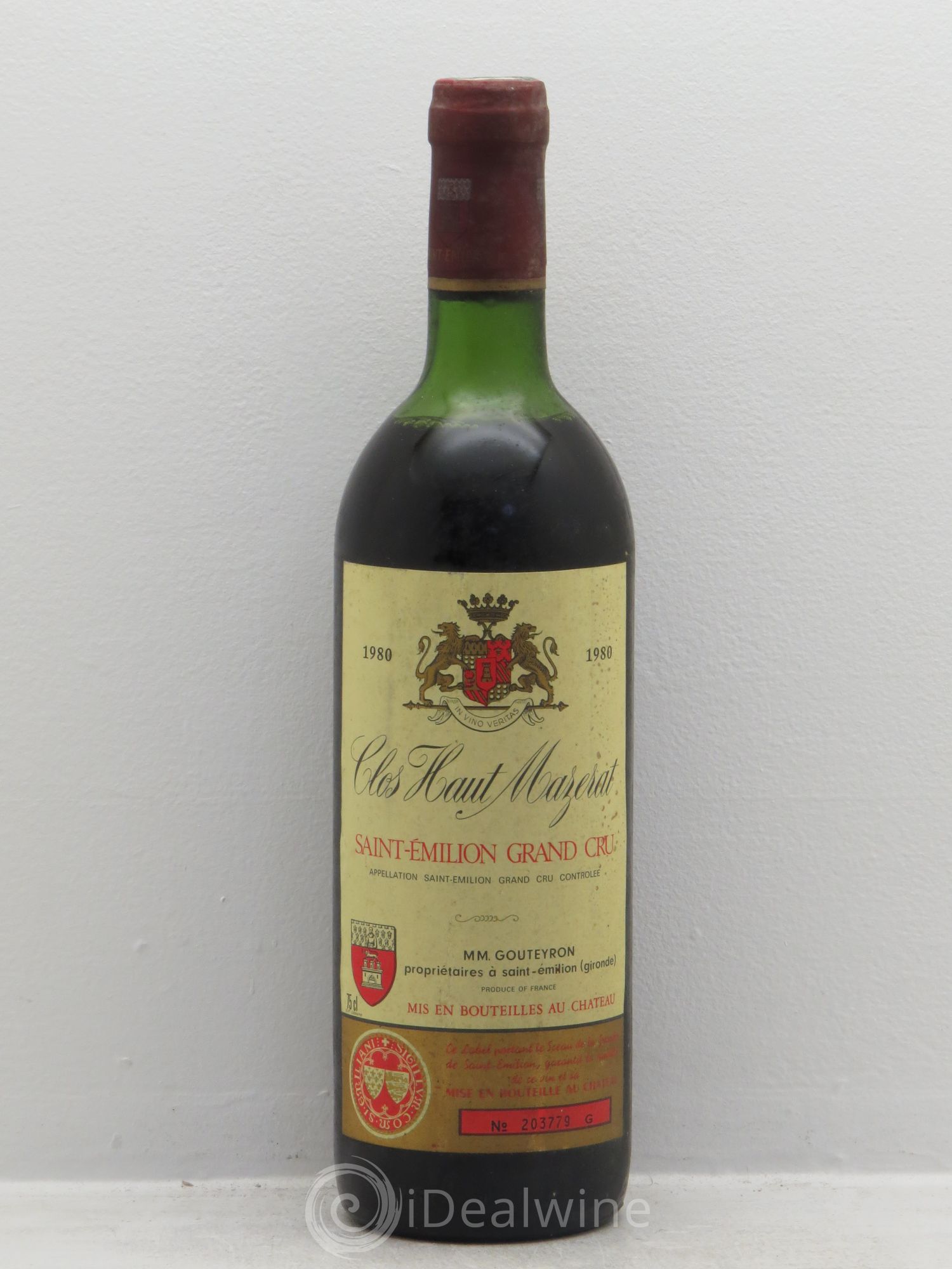 Château Haut Mazerat 1980 - Lot de 1 bouteille - 0