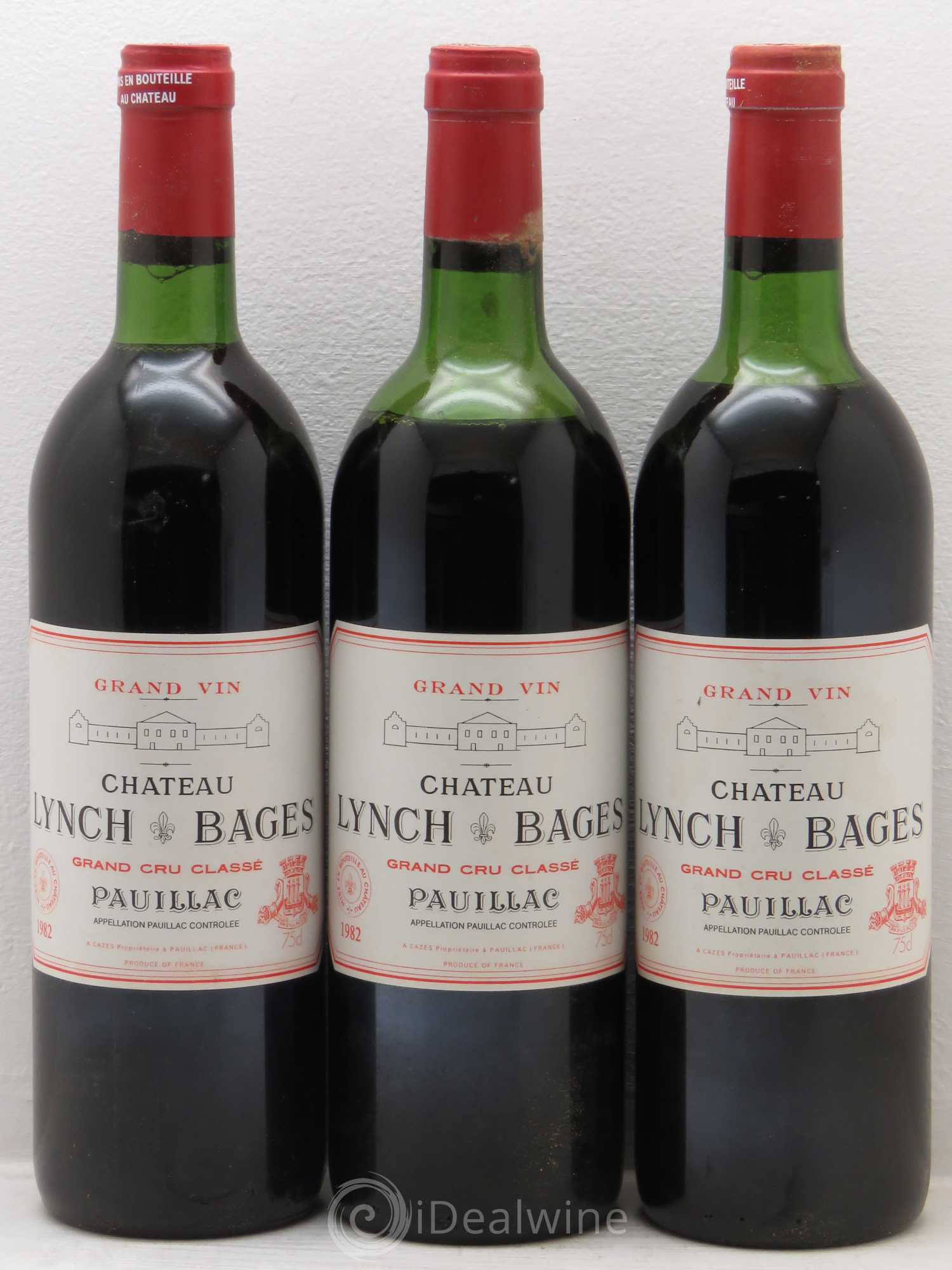 Château Lynch Bages 5ème Grand Cru Classé 1982 - Lot de 3 bouteilles - 0
