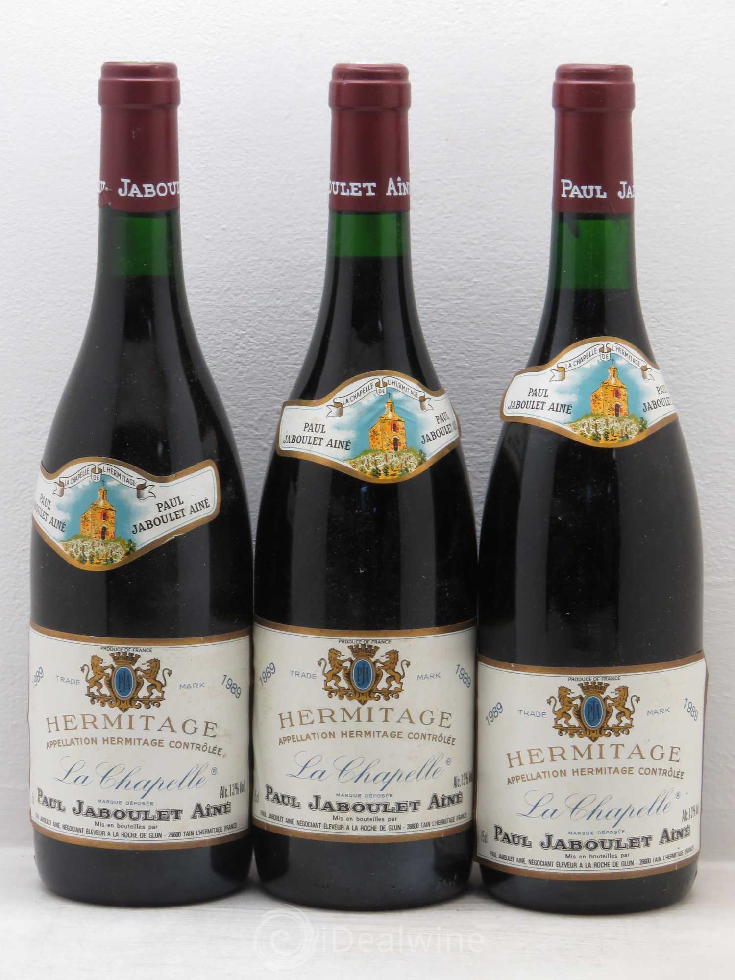Hermitage La Chapelle Paul Jaboulet Ainé 1989 - Lot de 3 bouteilles - 0