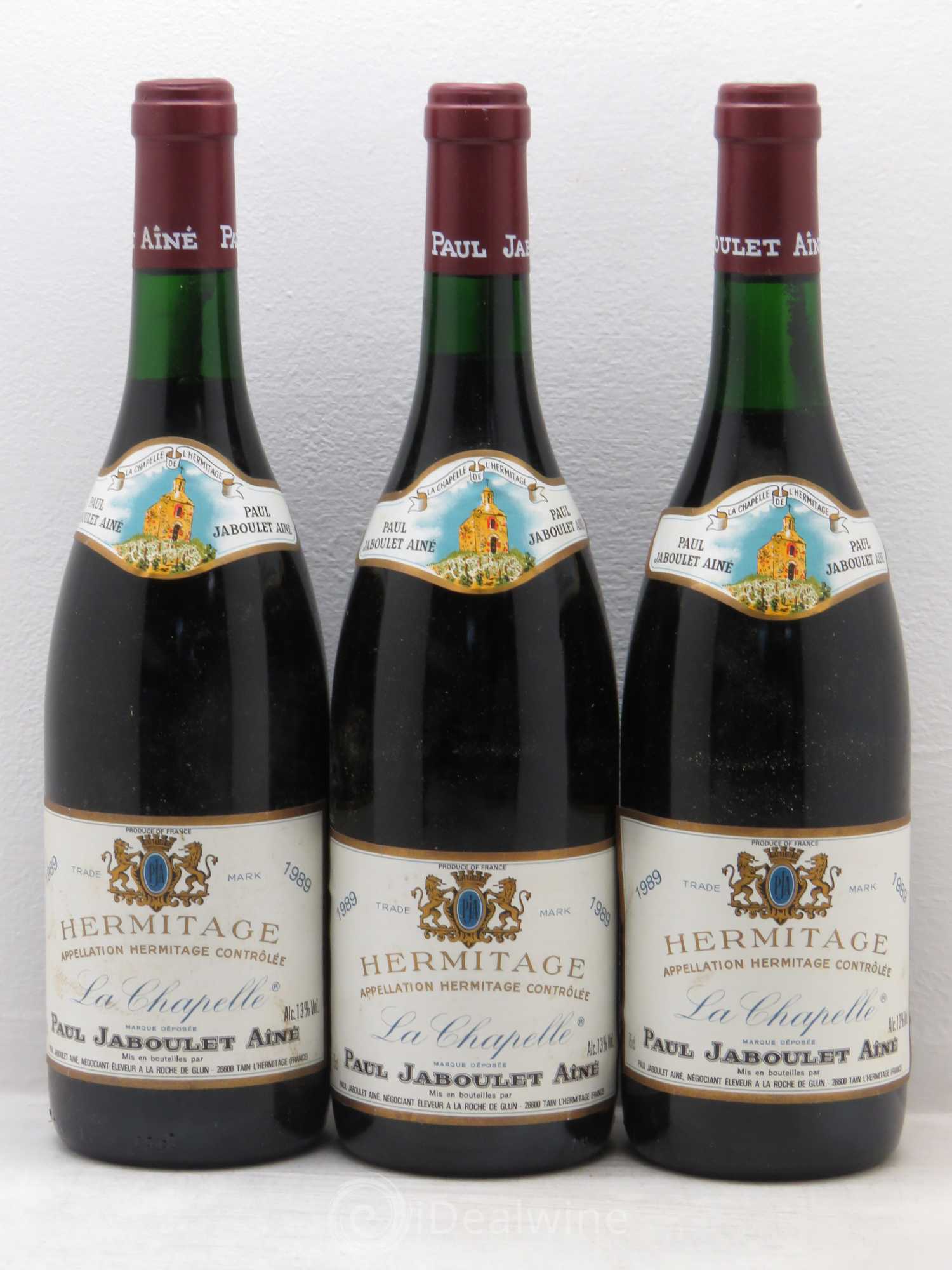 Hermitage La Chapelle Paul Jaboulet Ainé 1989 - Lot de 3 bouteilles - 0