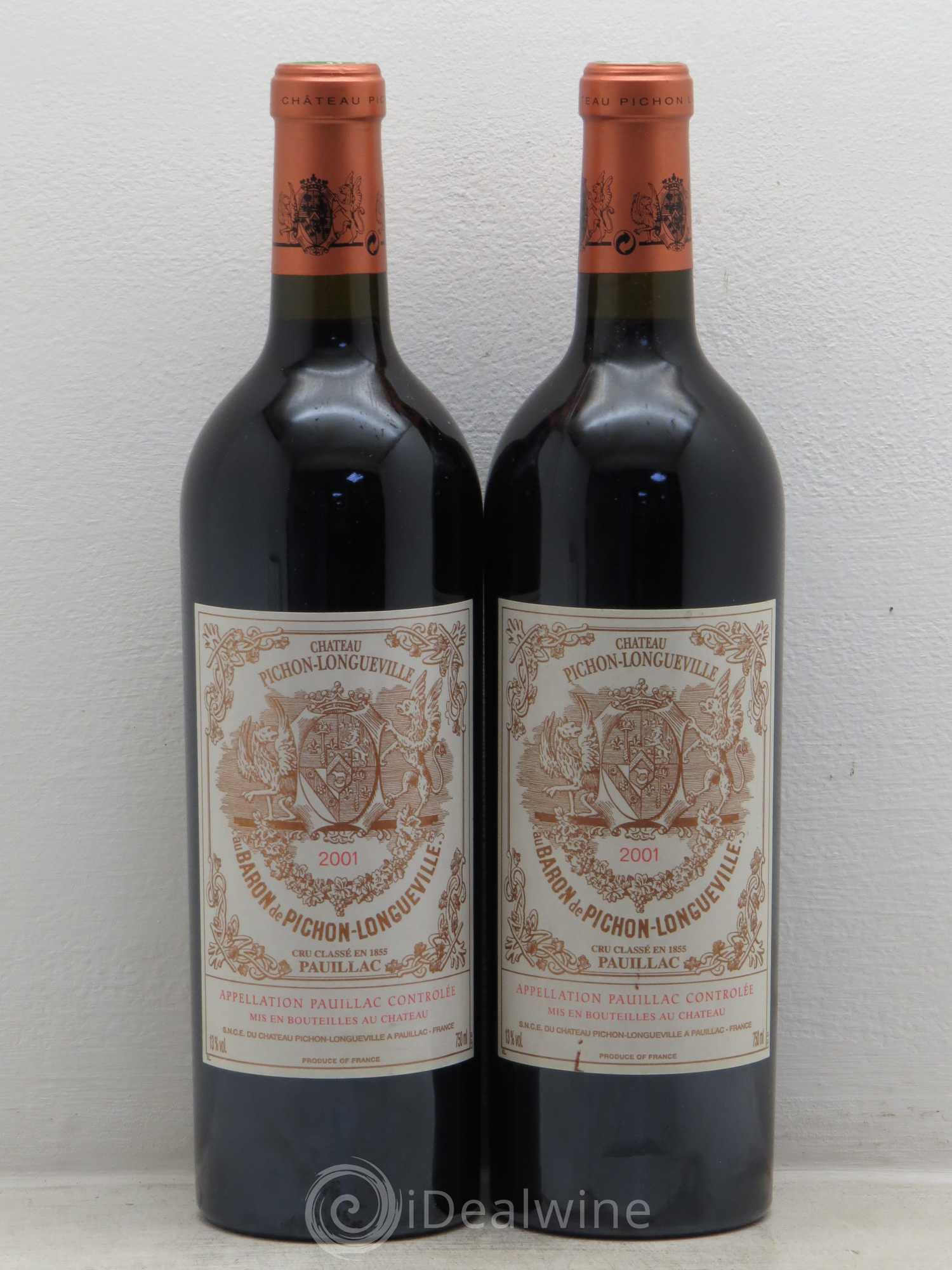 Pichon Longueville Baron 2ème Grand Cru Classé 2001 - Lot de 2 bouteilles - 0
