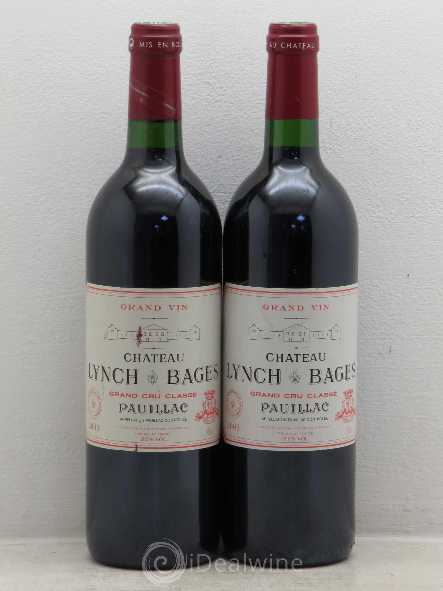 Château Lynch Bages 5ème Grand Cru Classé 2003 - Lot de 2 bouteilles - 0