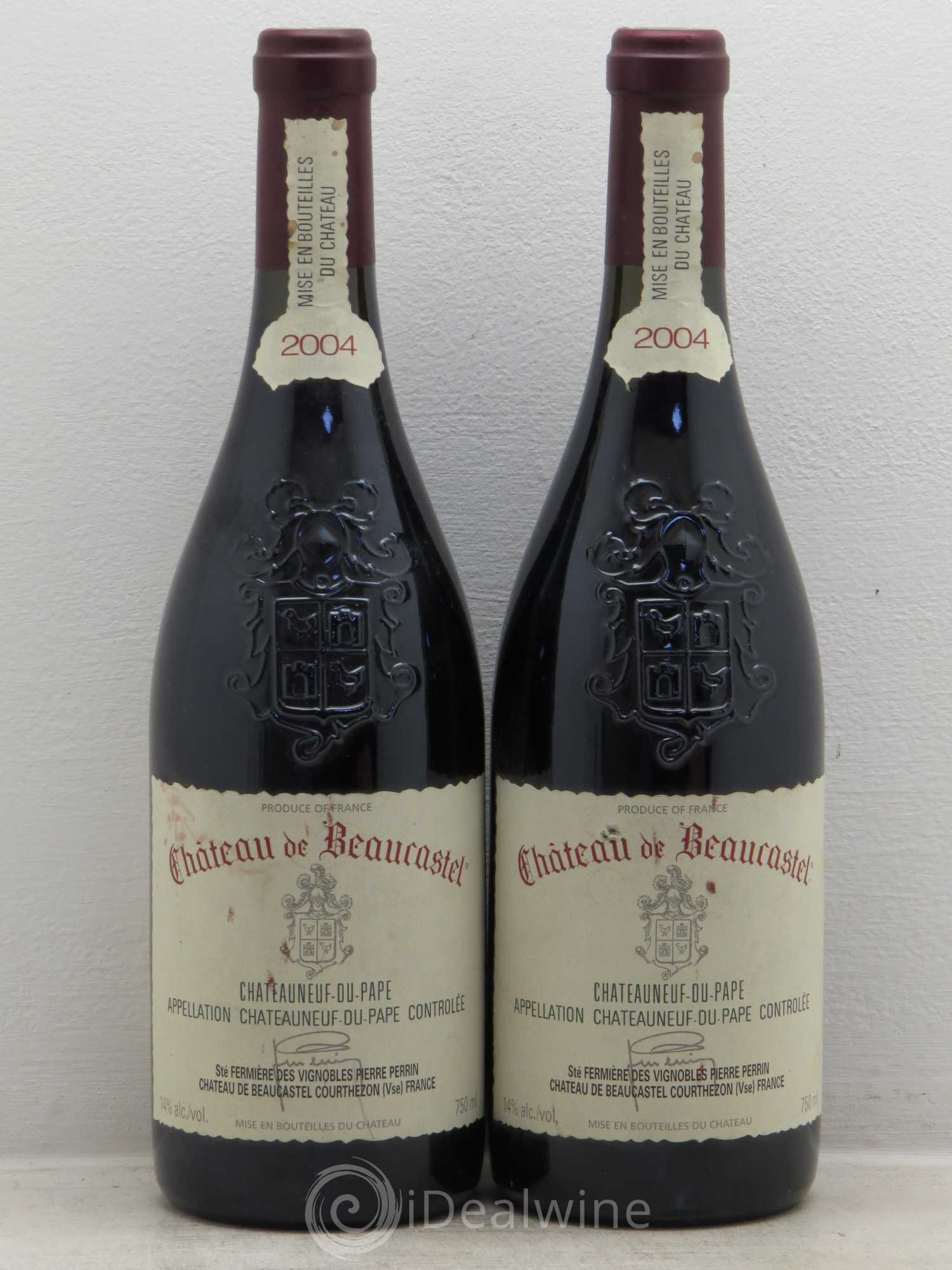 Châteauneuf-du-Pape Château de Beaucastel Famille Perrin 2004 - Lot de 2 bouteilles - 0
