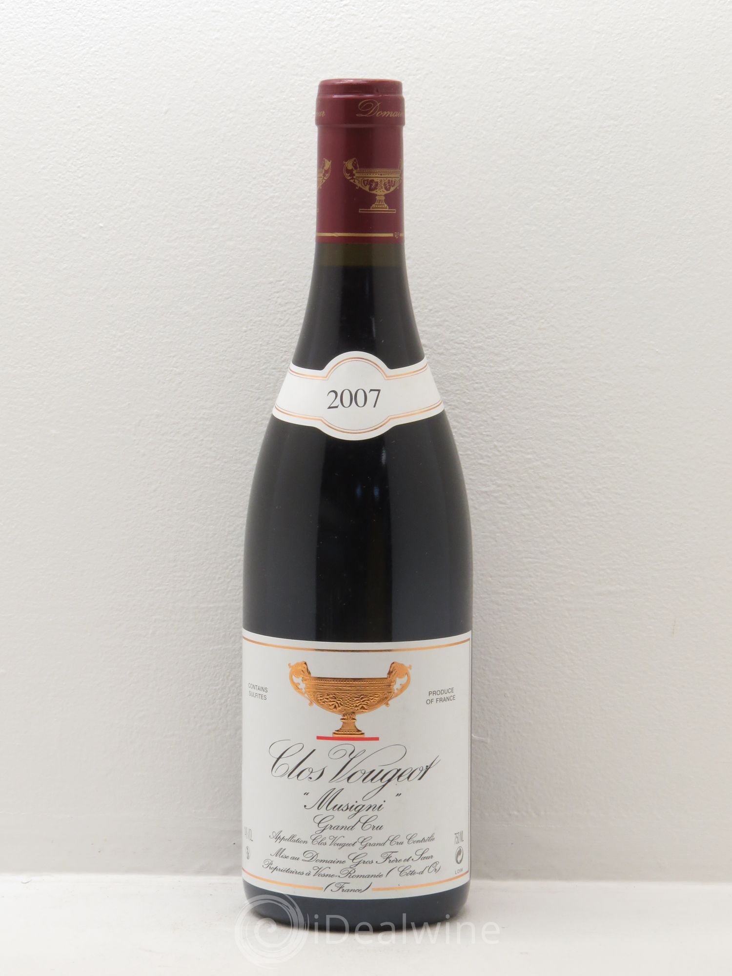 Clos de Vougeot Grand Cru Musigni Gros Frère & Soeur 2007 - Lot de 1 bouteille - 0