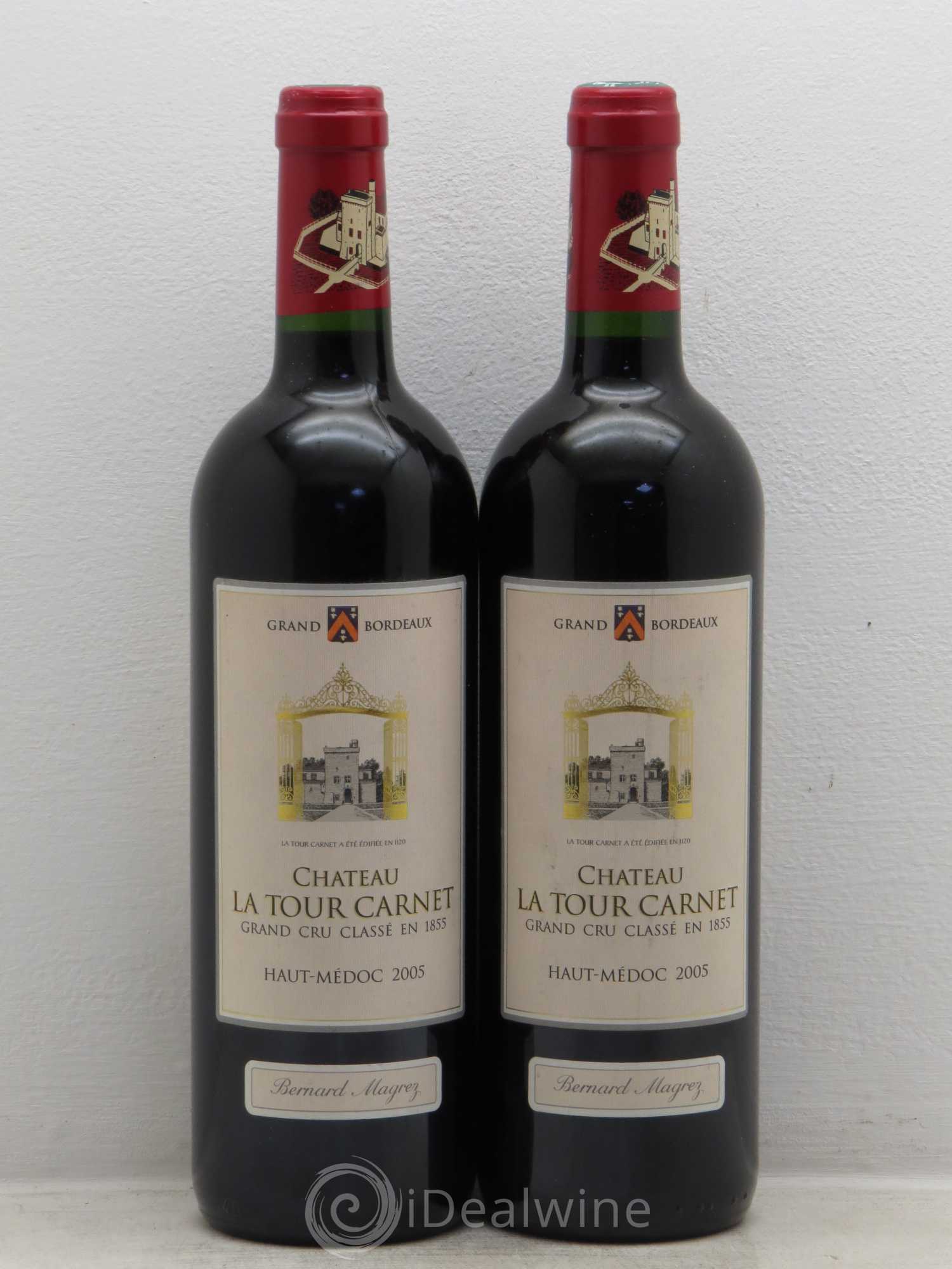 Château la Tour Carnet 4ème Grand Cru Classé 2005 - Lot de 2 bouteilles - 0