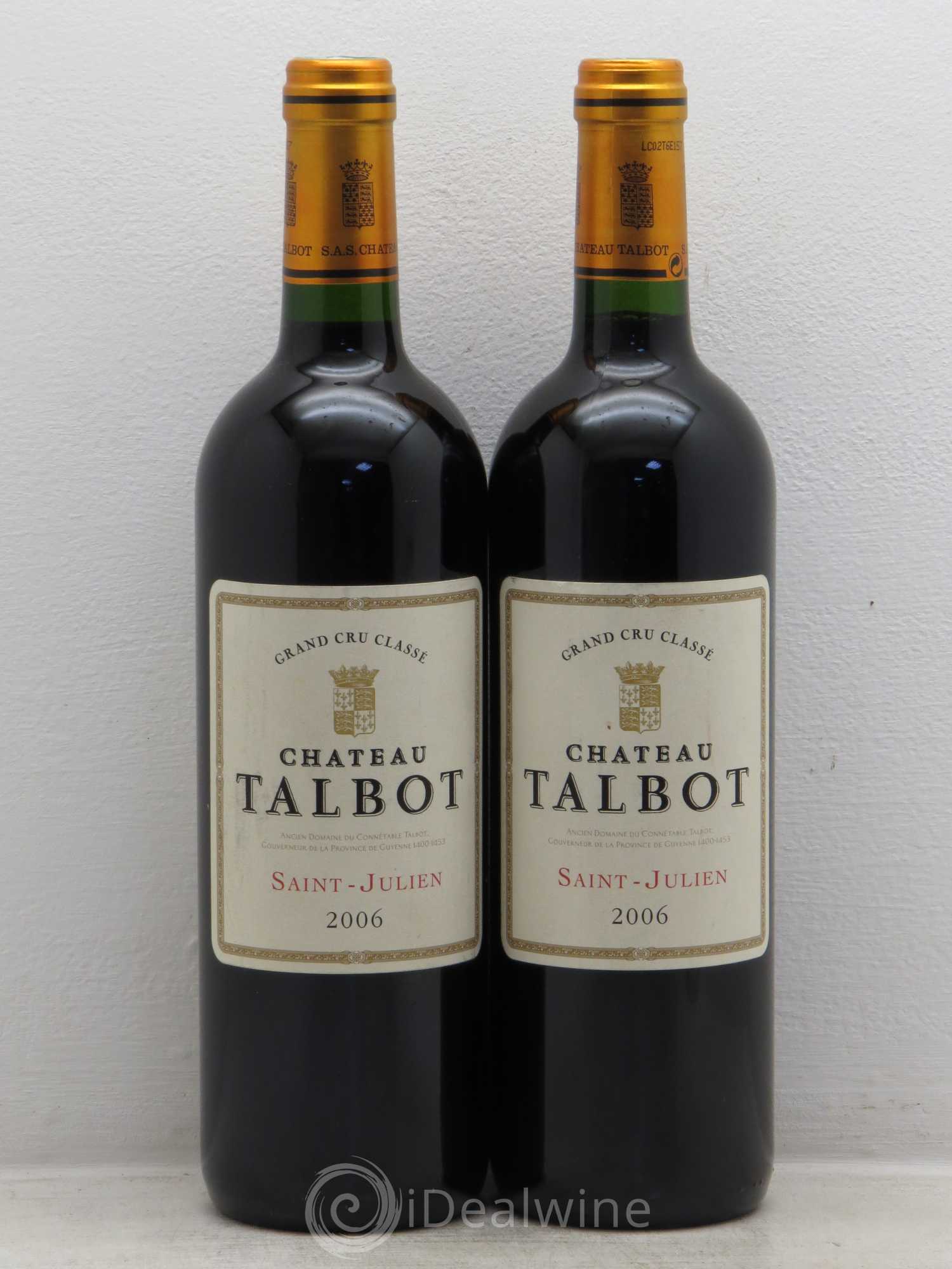 Château Talbot 4ème Grand Cru Classé 2006 - Lot de 2 bouteilles - 0