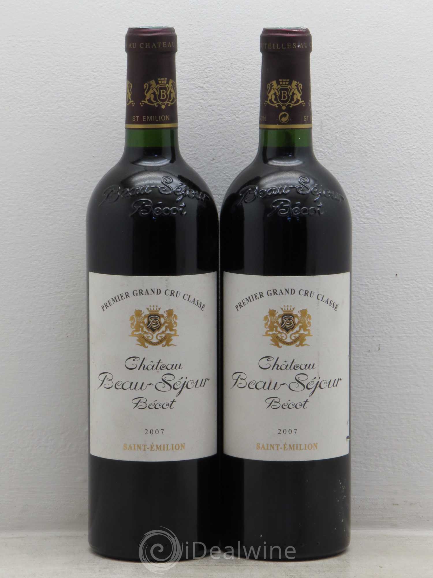 Château Beau-Séjour Bécot 1er Grand Cru Classé B 2007 - Lot de 2 bouteilles - 0