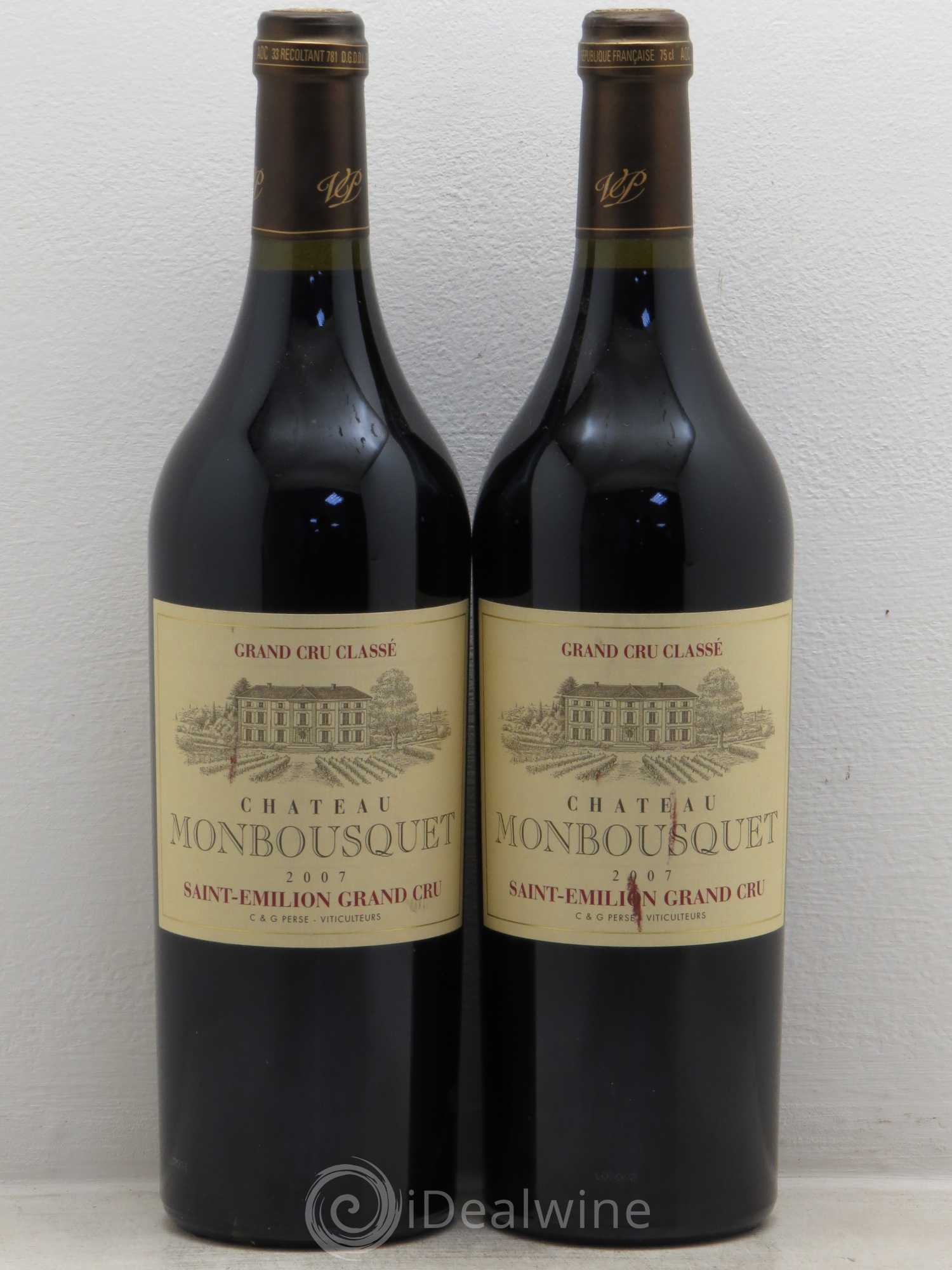 Château Monbousquet Grand Cru Classé 2007 - Lot de 2 bouteilles - 0