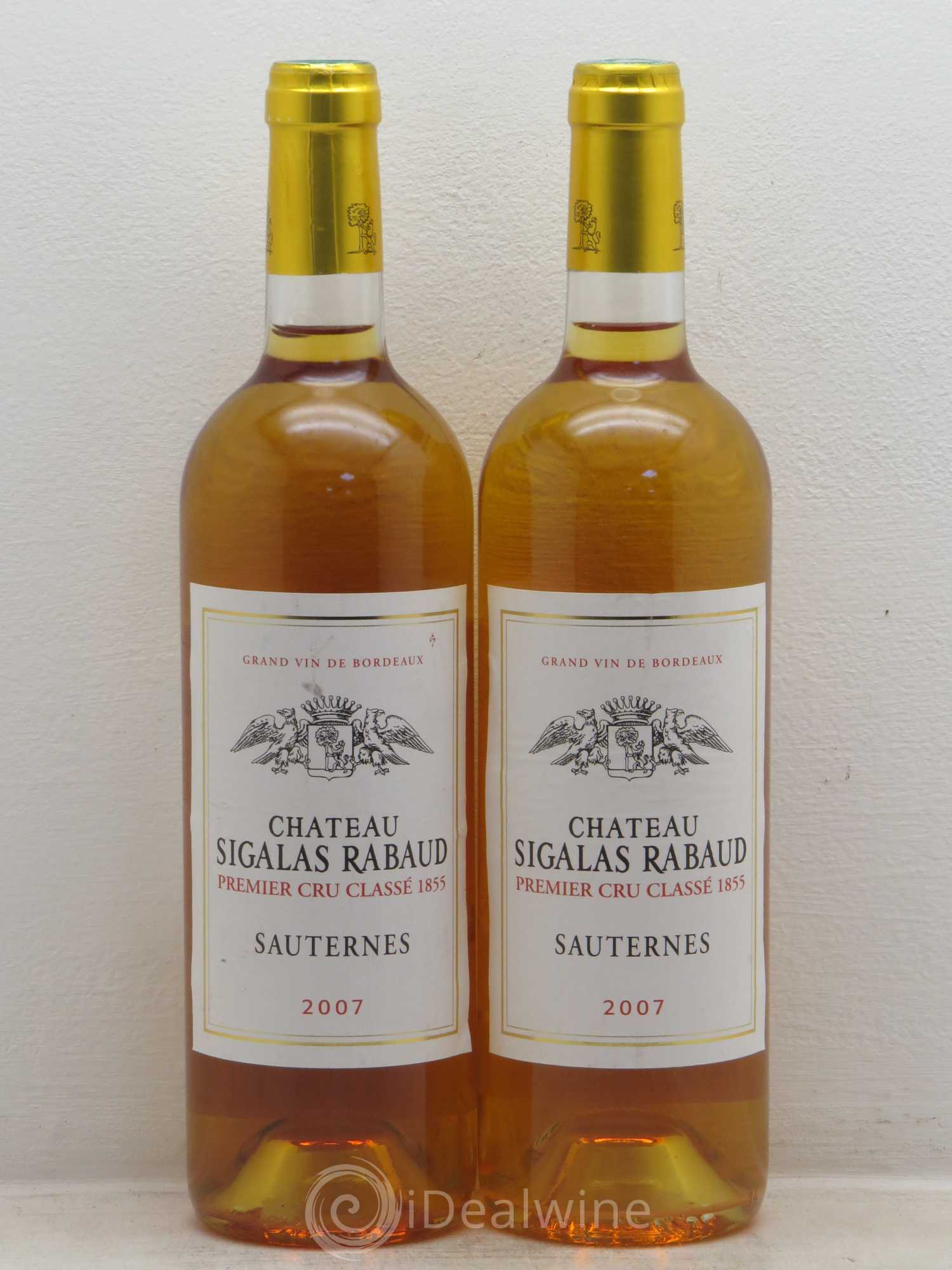 Château Sigalas Rabaud 1er Grand Cru Classé 2007 - Lotto di 2 bottiglie - 0