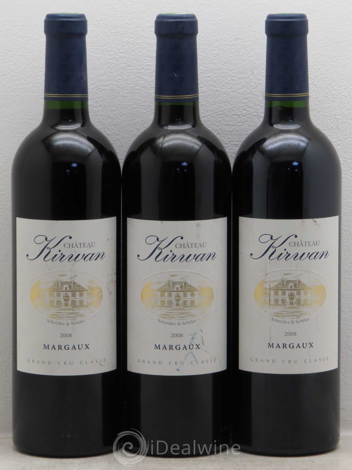 Château Kirwan 3ème Grand Cru Classé 2008 - Lot de 3 bouteilles - 0