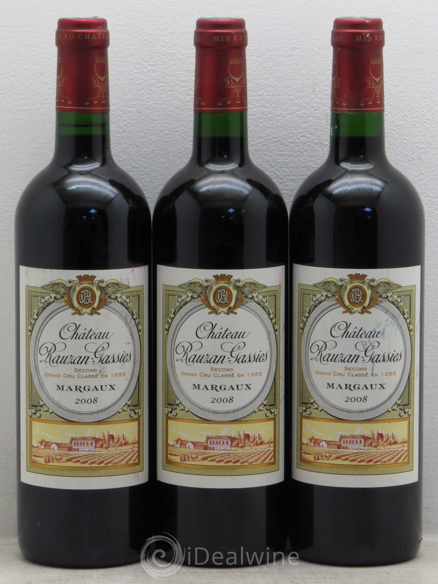 Château Rauzan-Gassies 2ème Grand Cru Classé 2008 - Lot de 3 bouteilles - 0
