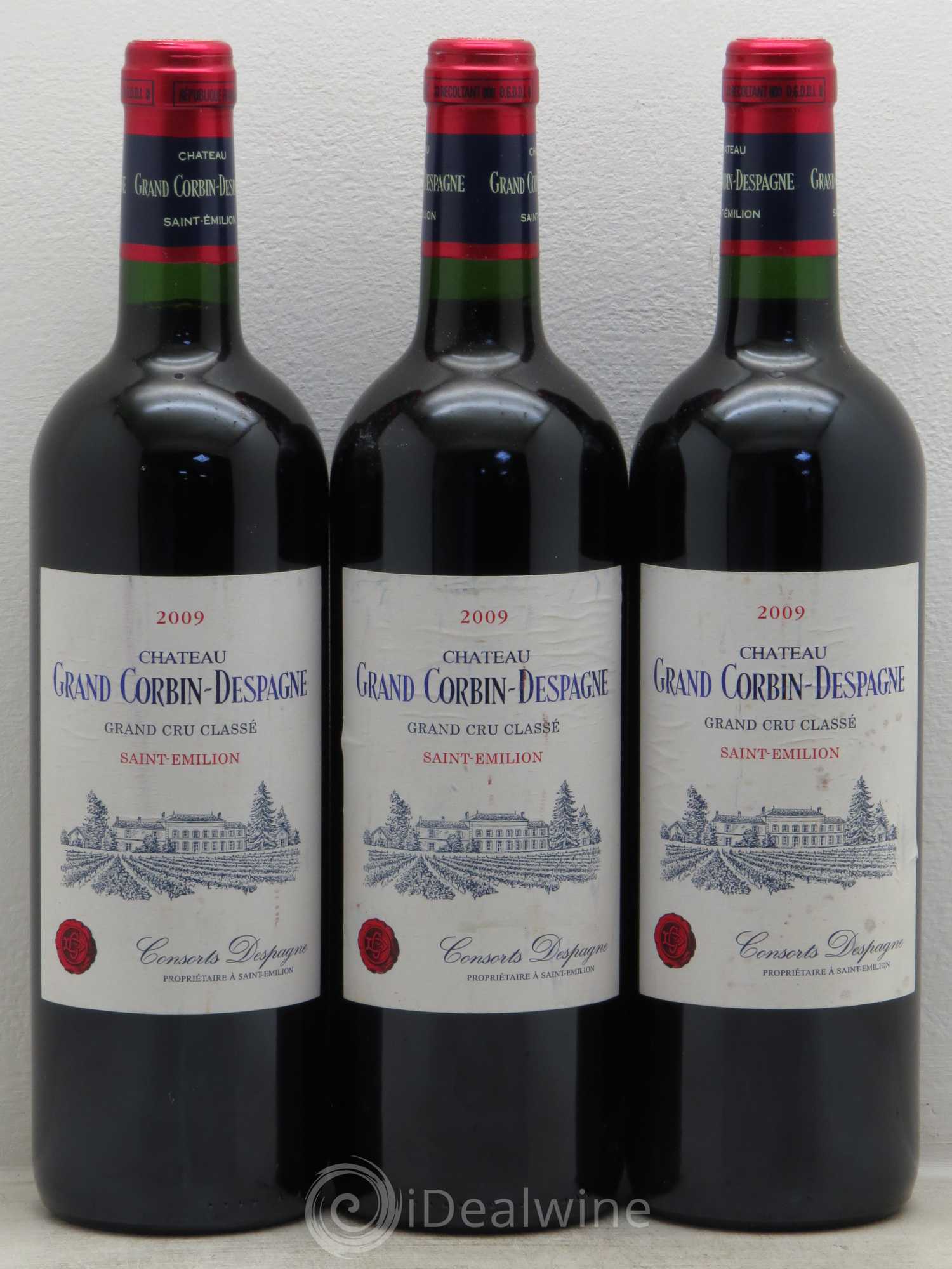 Château Grand Corbin Despagne Grand Cru Classé 2009 - Lot de 3 bouteilles - 0