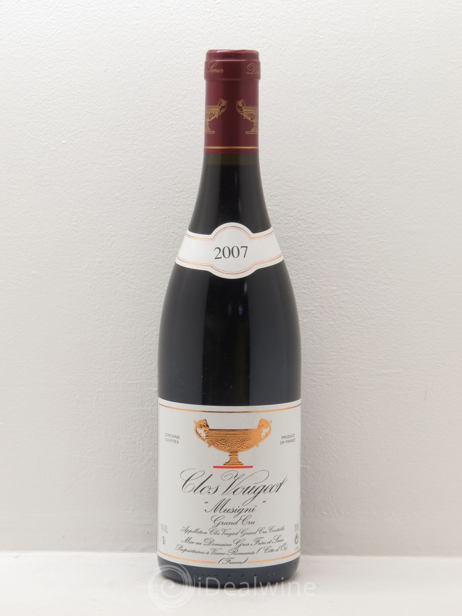 Clos de Vougeot Grand Cru Musigni Gros Frère & Soeur 2007 - Lot de 1 bouteille - 0