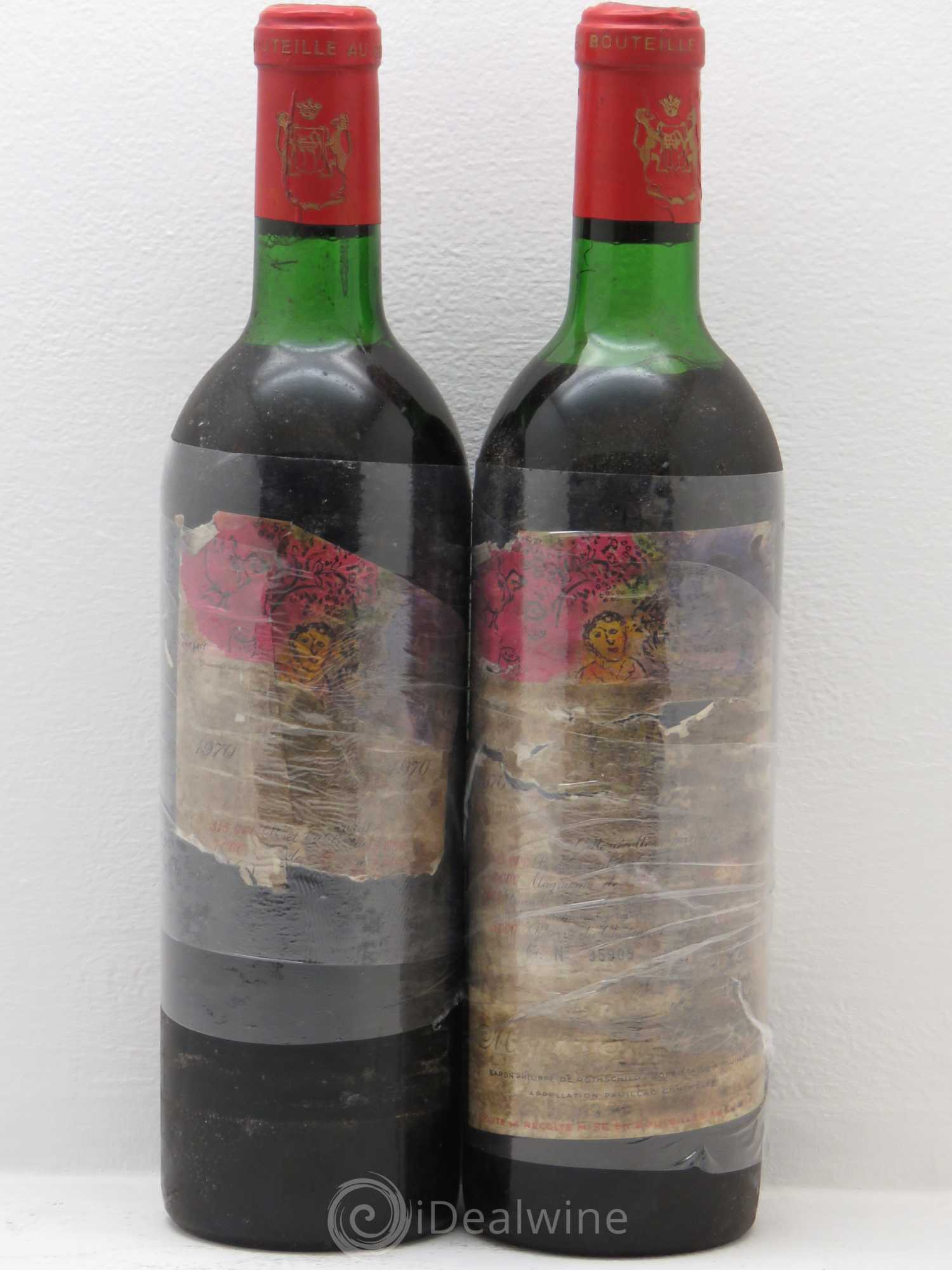 Château Mouton Rothschild 1er Grand Cru Classé 1970 - Lot de 2 bouteilles - 0