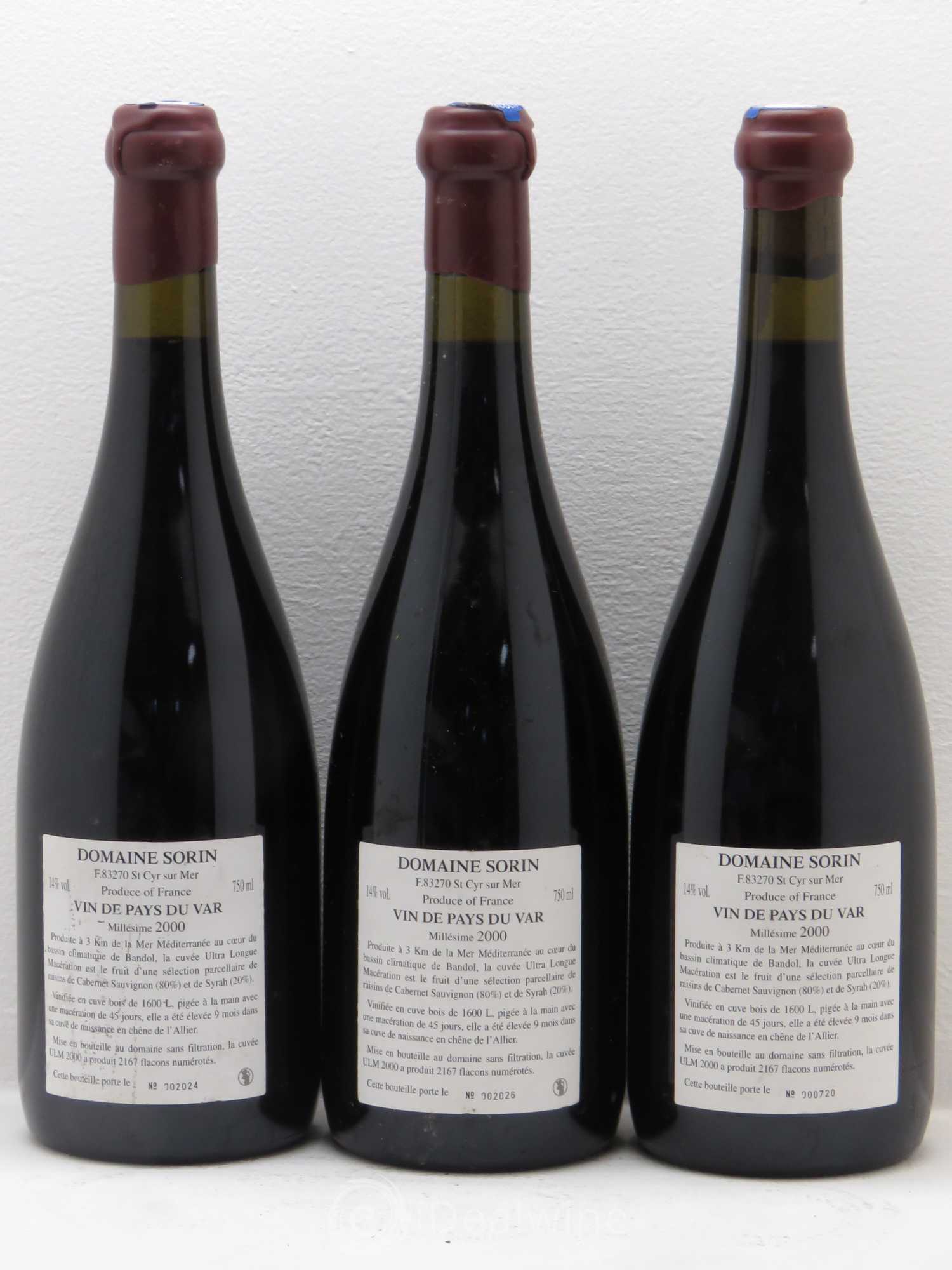 Divers VdP du Gard Domaine Sorin 2000 - Posten von 3 Flaschen - 1