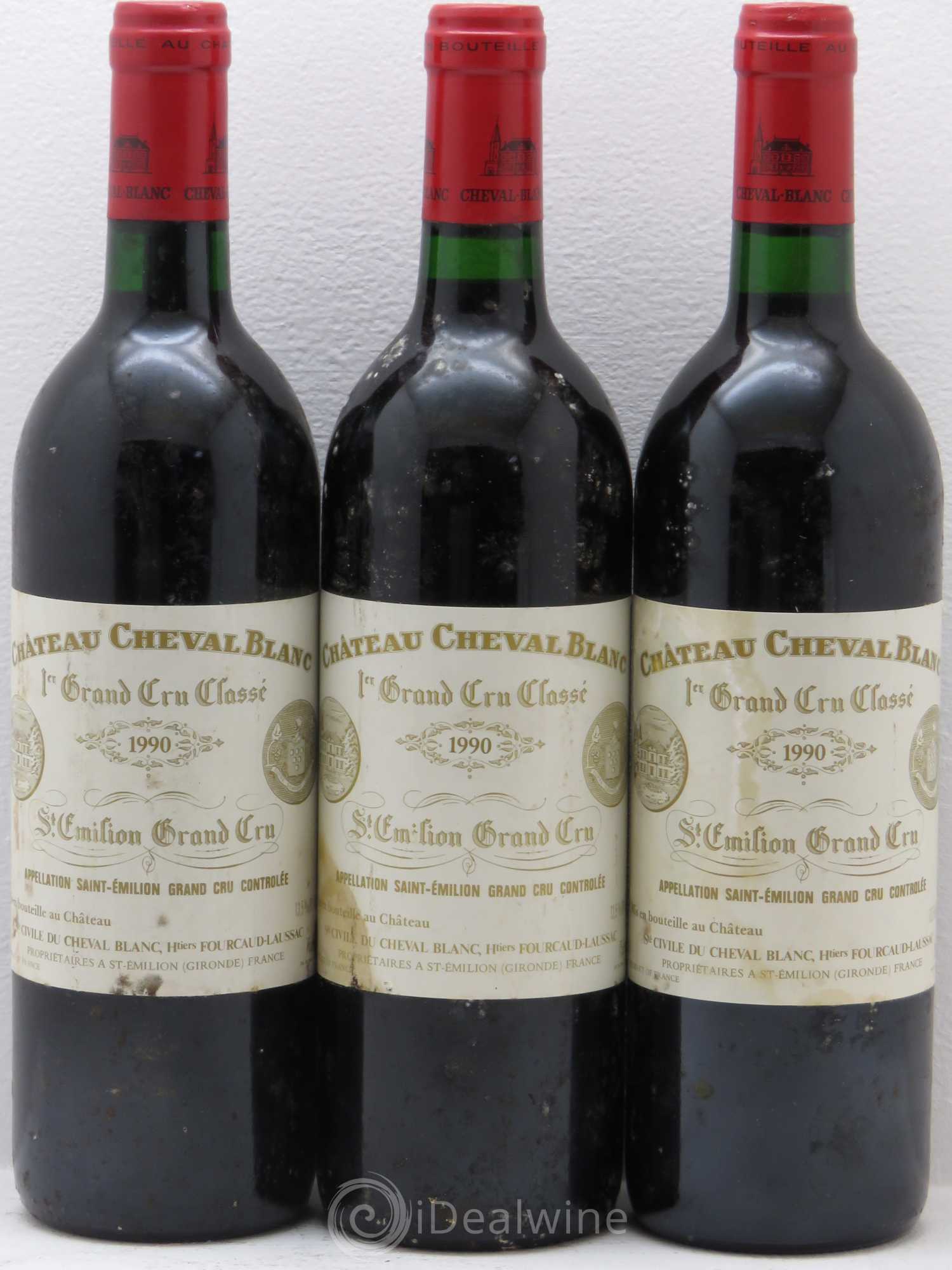 Château Cheval Blanc 1er Grand Cru Classé A 1990 - Lot de 3 bouteilles - 0