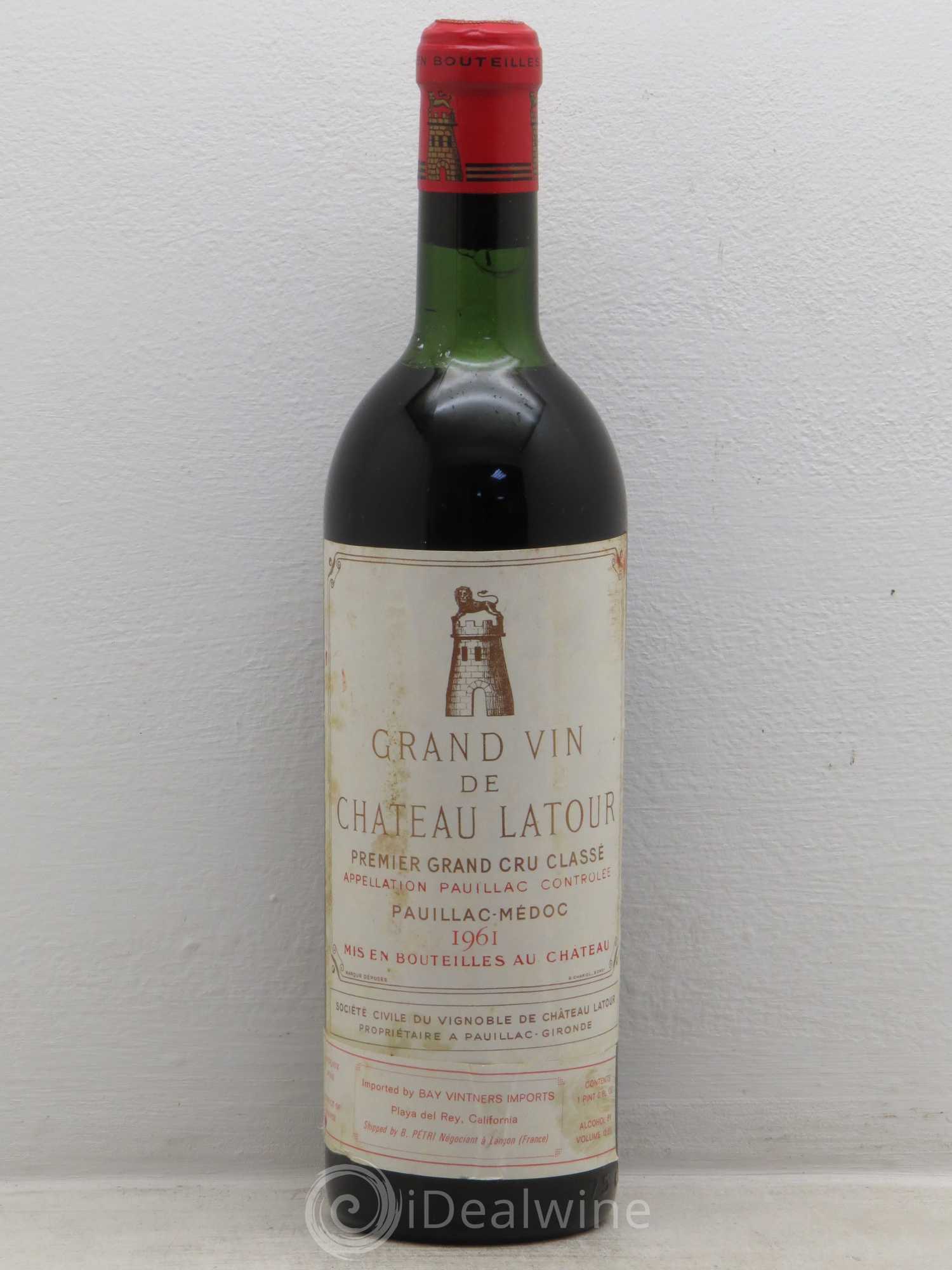 Château Latour 1er Grand Cru Classé 1961 - Lot de 1 bouteille - 0