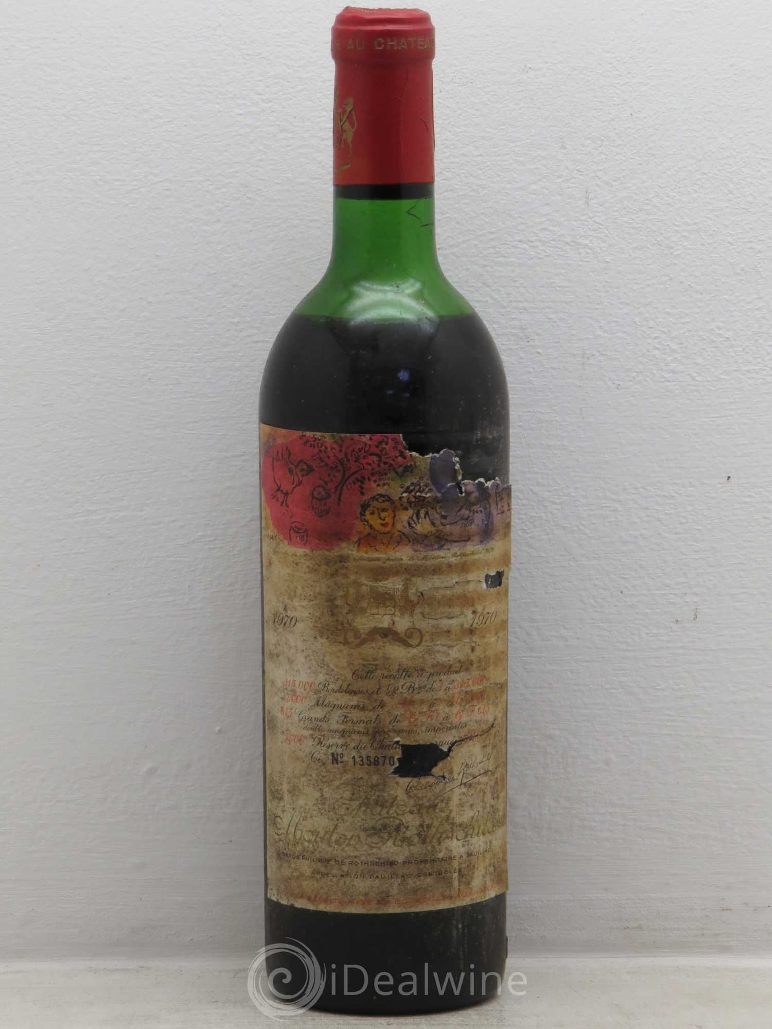 Château Mouton Rothschild 1er Grand Cru Classé 1970 - Lot de 1 bouteille - 0