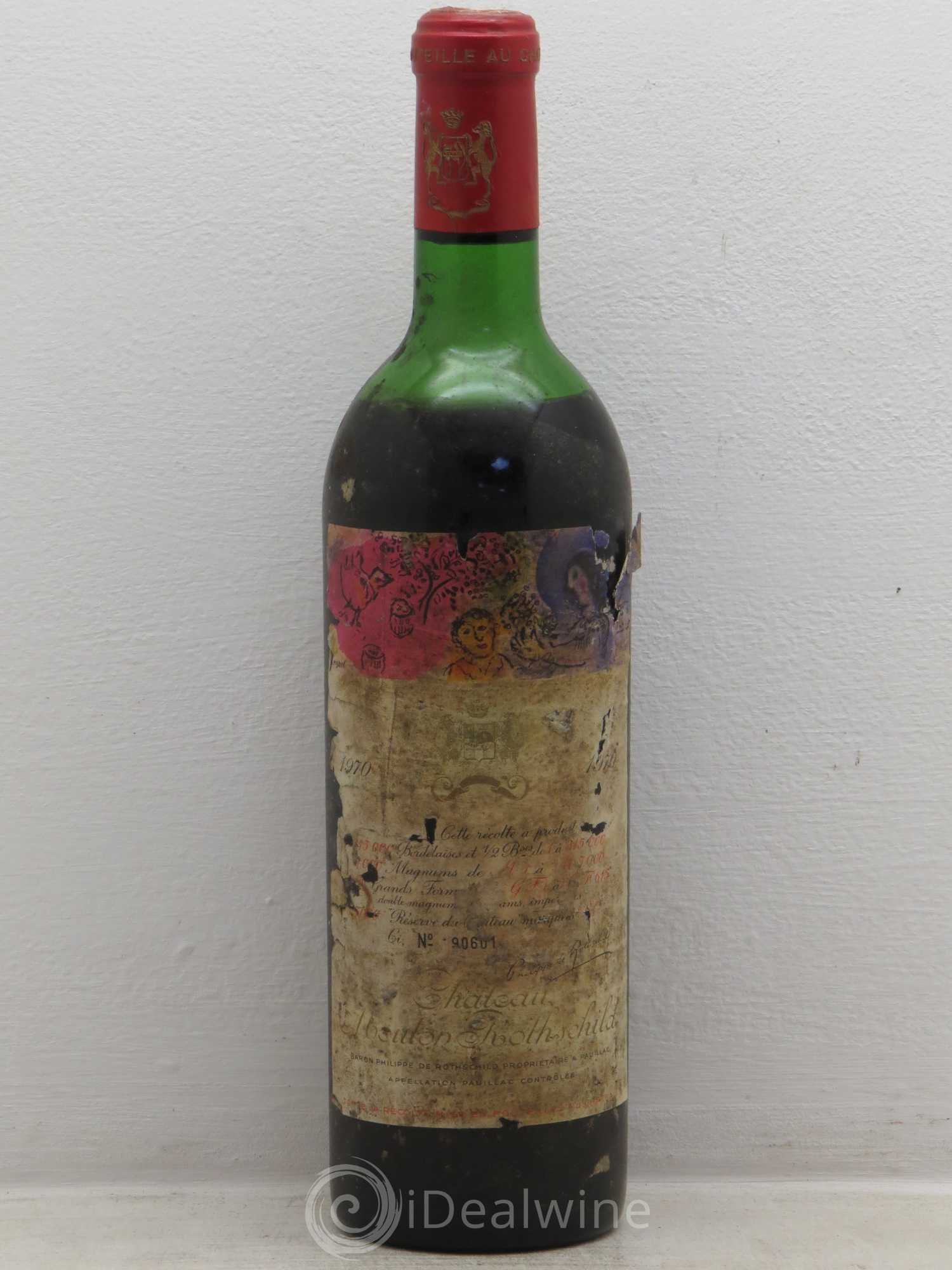 Château Mouton Rothschild 1er Grand Cru Classé 1970 - Lot de 1 bouteille - 0