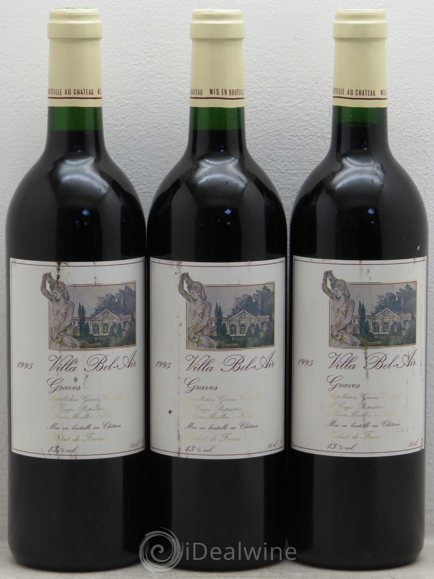 Graves villa bel air 1995 - Posten von 3 Flaschen - 0