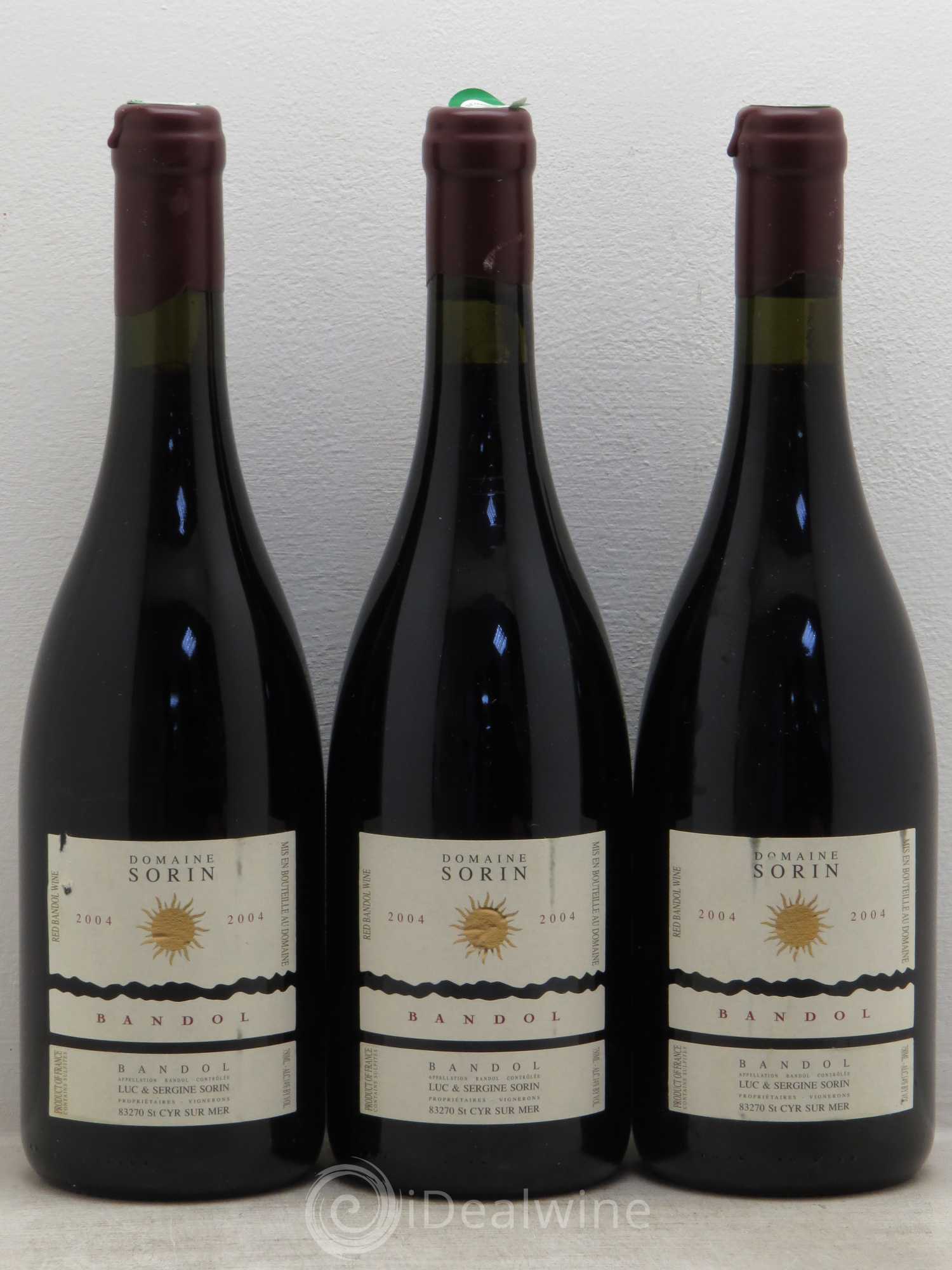 Bandol sorin 2004 - Lot de 3 bouteilles - 0
