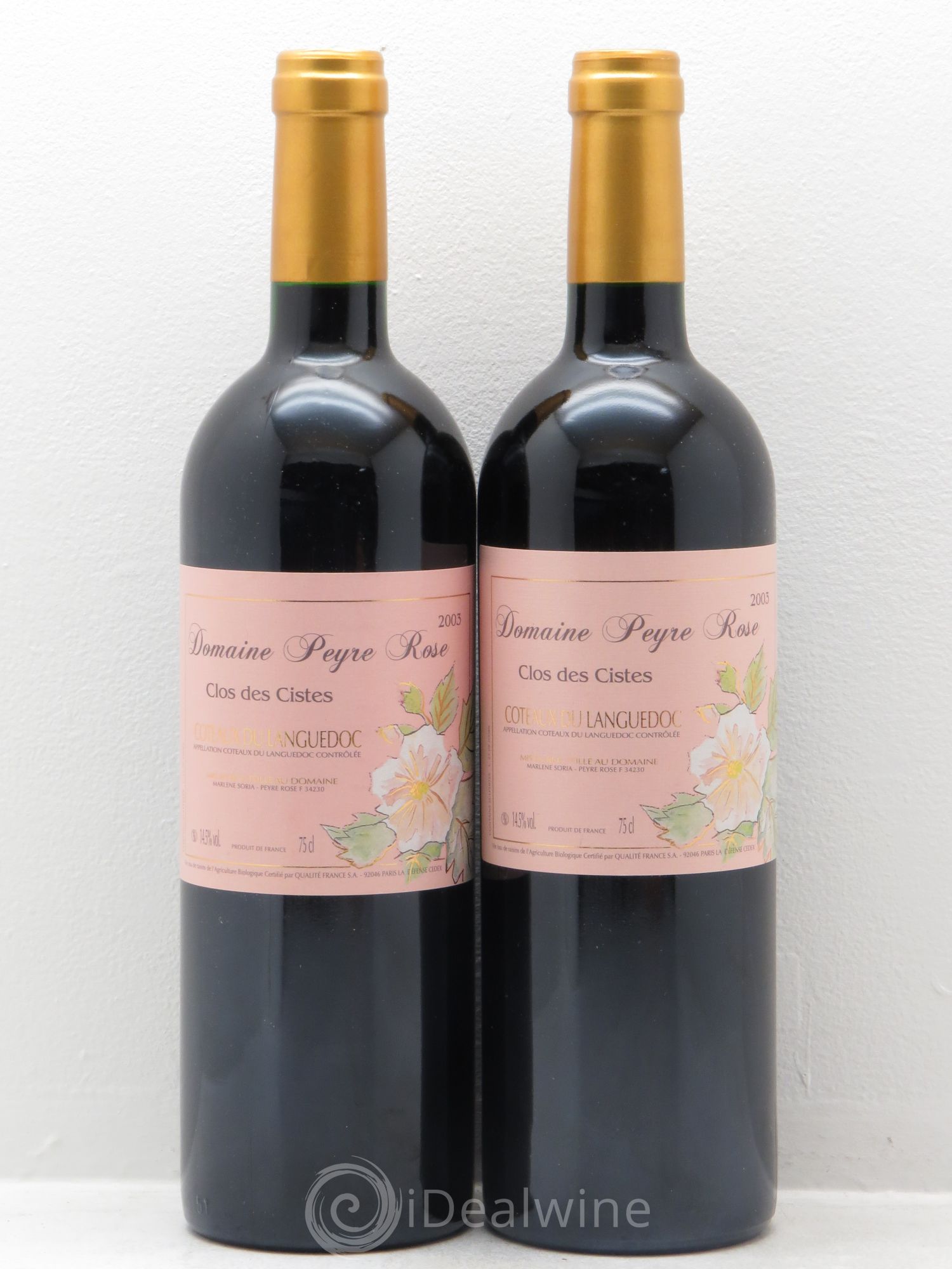 Vin de France (anciennement Coteaux du Languedoc) Domaine Peyre Rose Les Cistes Marlène Soria 2003 - Lot de 2 bouteilles - 0