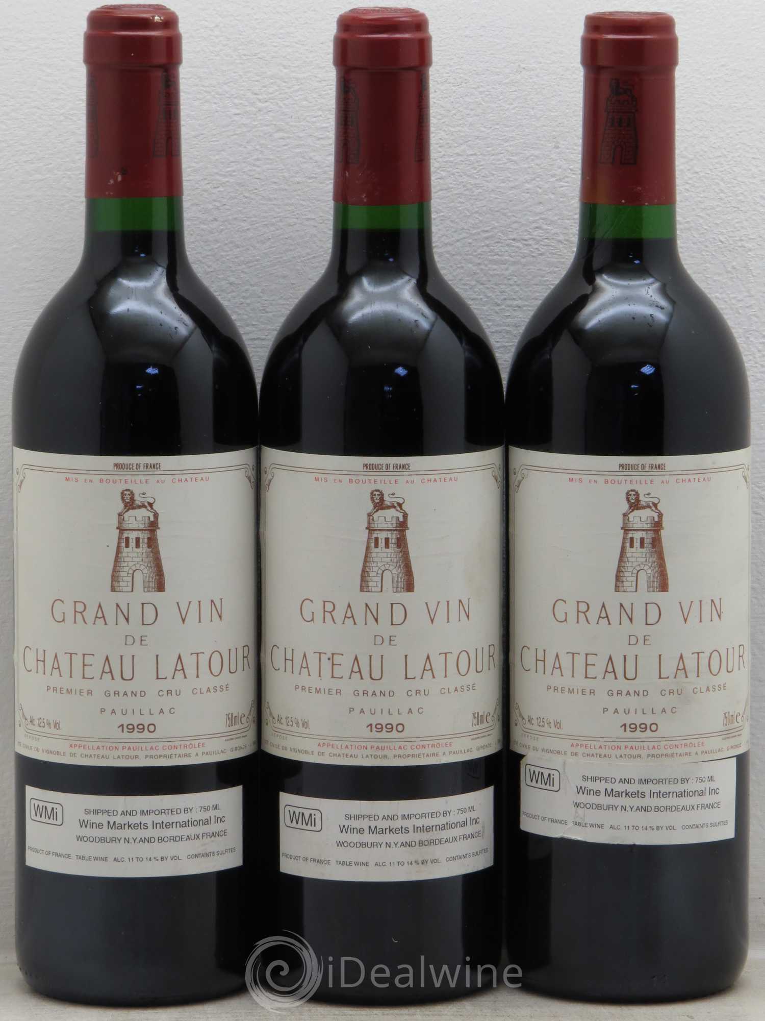 Château Latour 1er Grand Cru Classé 1990 - Lot de 3 bouteilles - 0