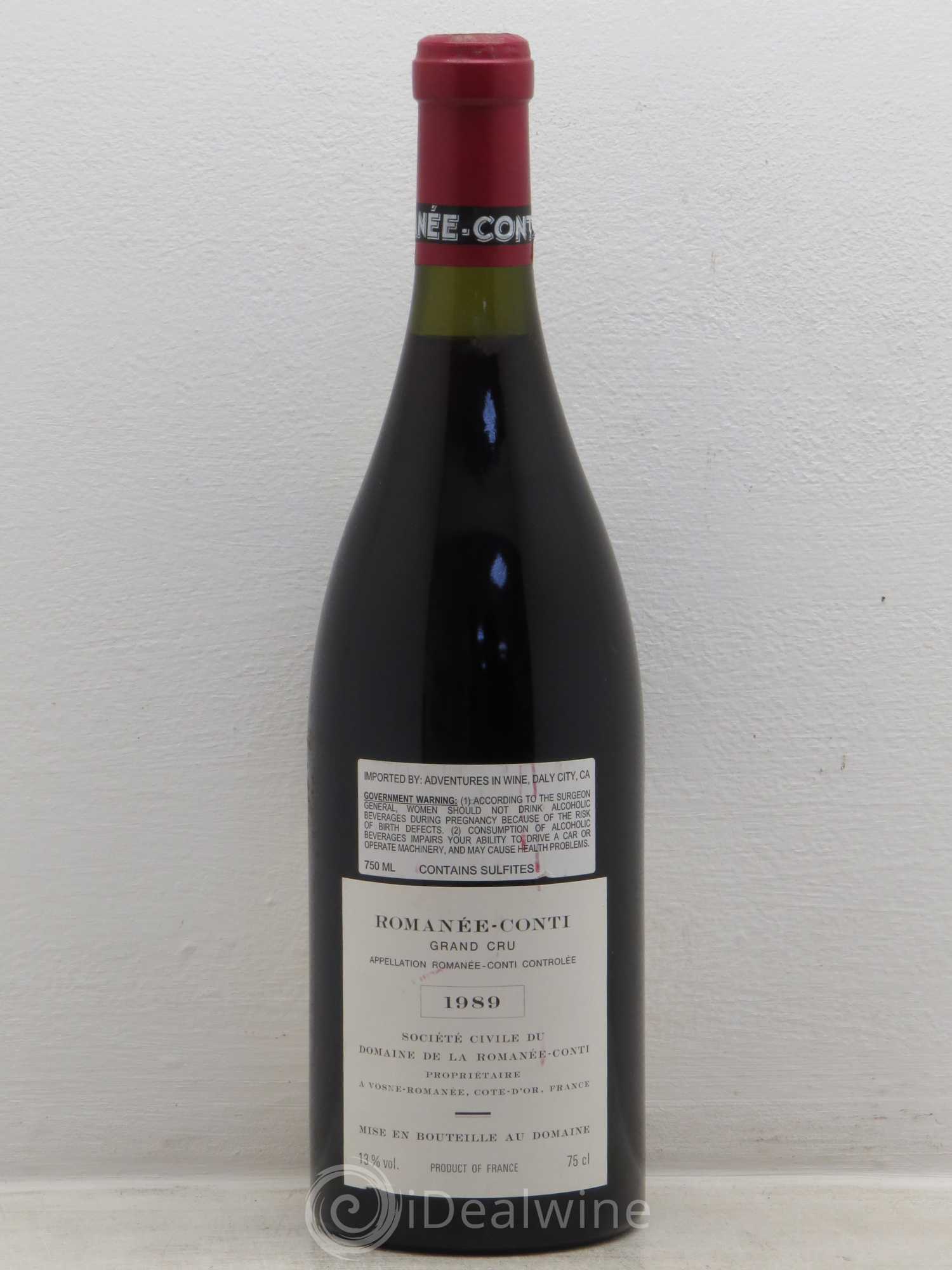 Romanée-Conti Grand Cru Domaine de la Romanée-Conti 1989 - Lot de 1 bouteille - 1