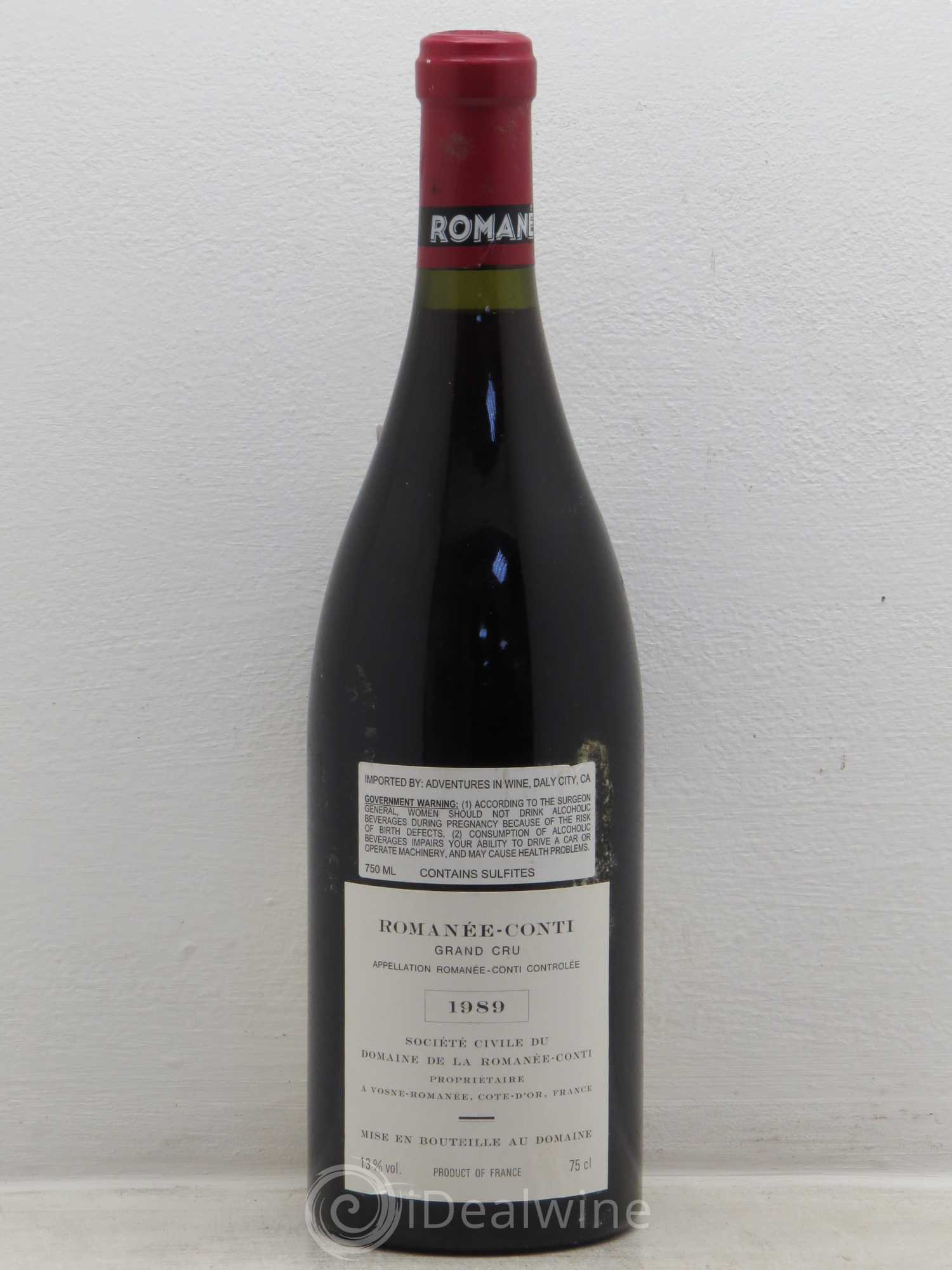 Romanée-Conti Grand Cru Domaine de la Romanée-Conti 1989 - Lot de 1 bouteille - 1