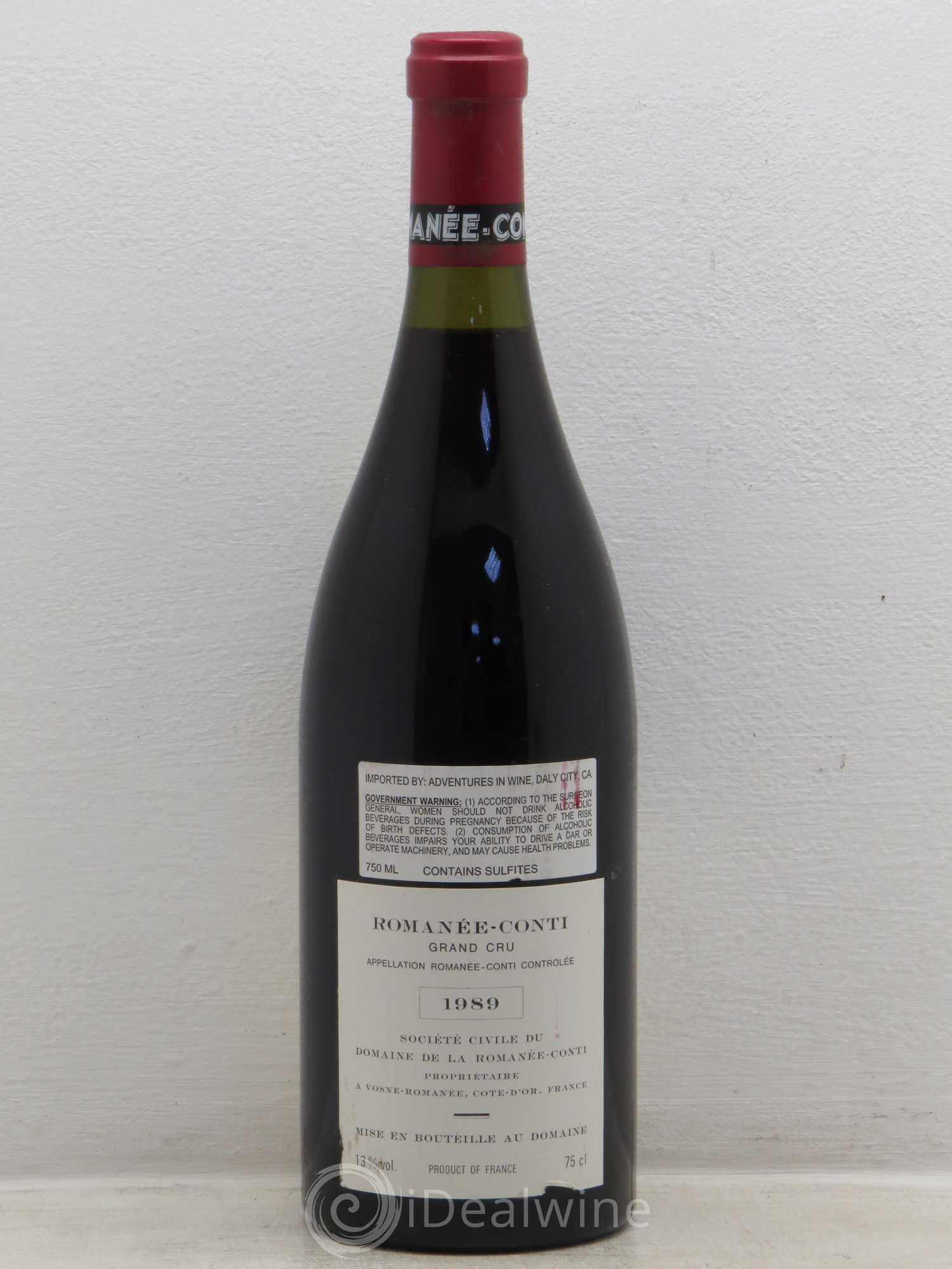 Romanée-Conti Grand Cru Domaine de la Romanée-Conti 1989 - Lot de 1 bouteille - 1