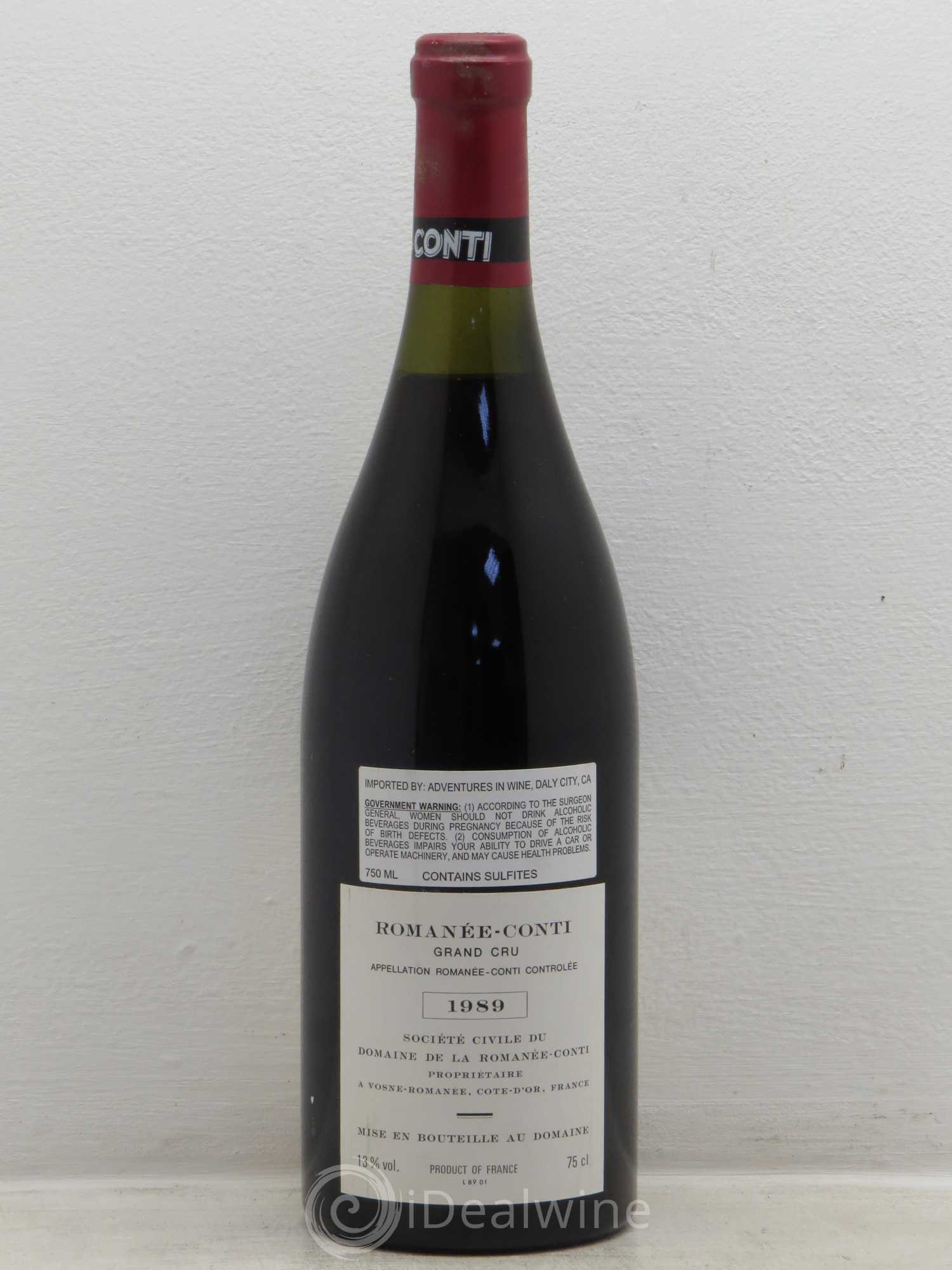 Romanée-Conti Grand Cru Domaine de la Romanée-Conti 1989 - Lot de 1 bouteille - 1
