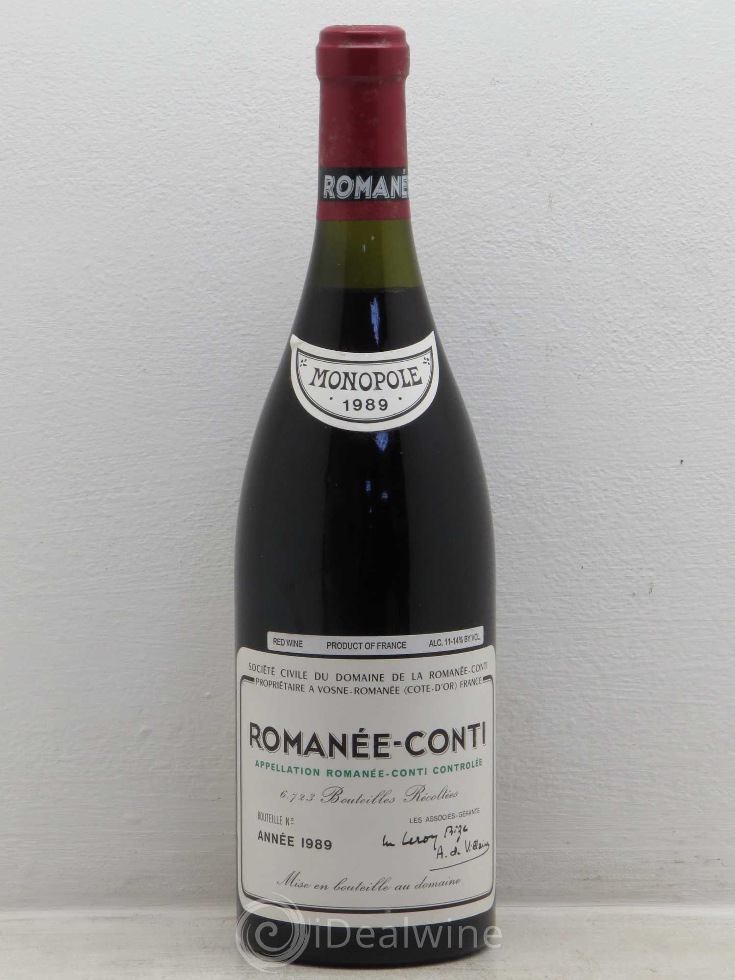 Romanée-Conti Grand Cru Domaine de la Romanée-Conti 1989 - Lot de 1 bouteille - 0