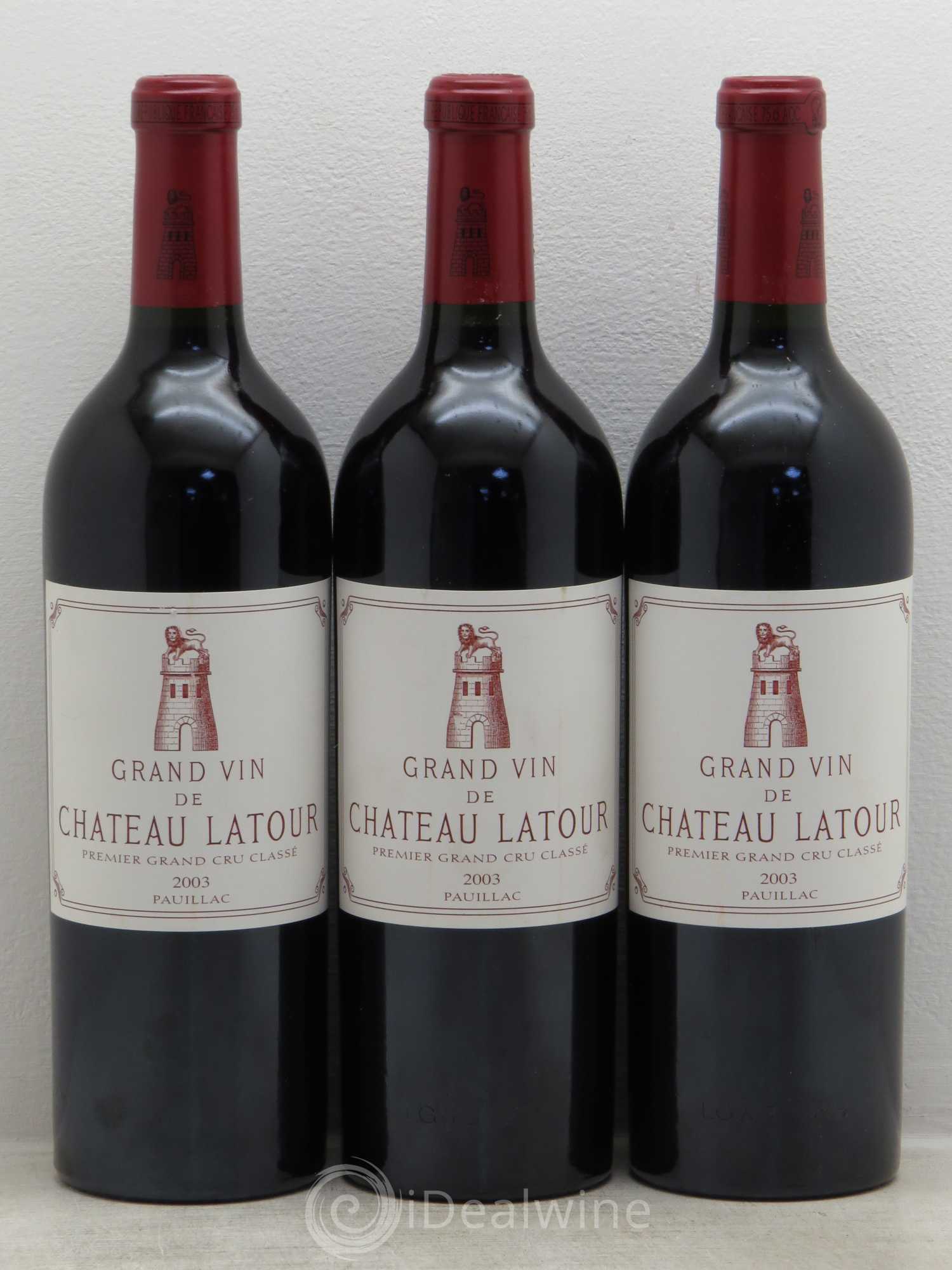 Château Latour 1er Grand Cru Classé 2003 - Lot de 3 bouteilles - 0