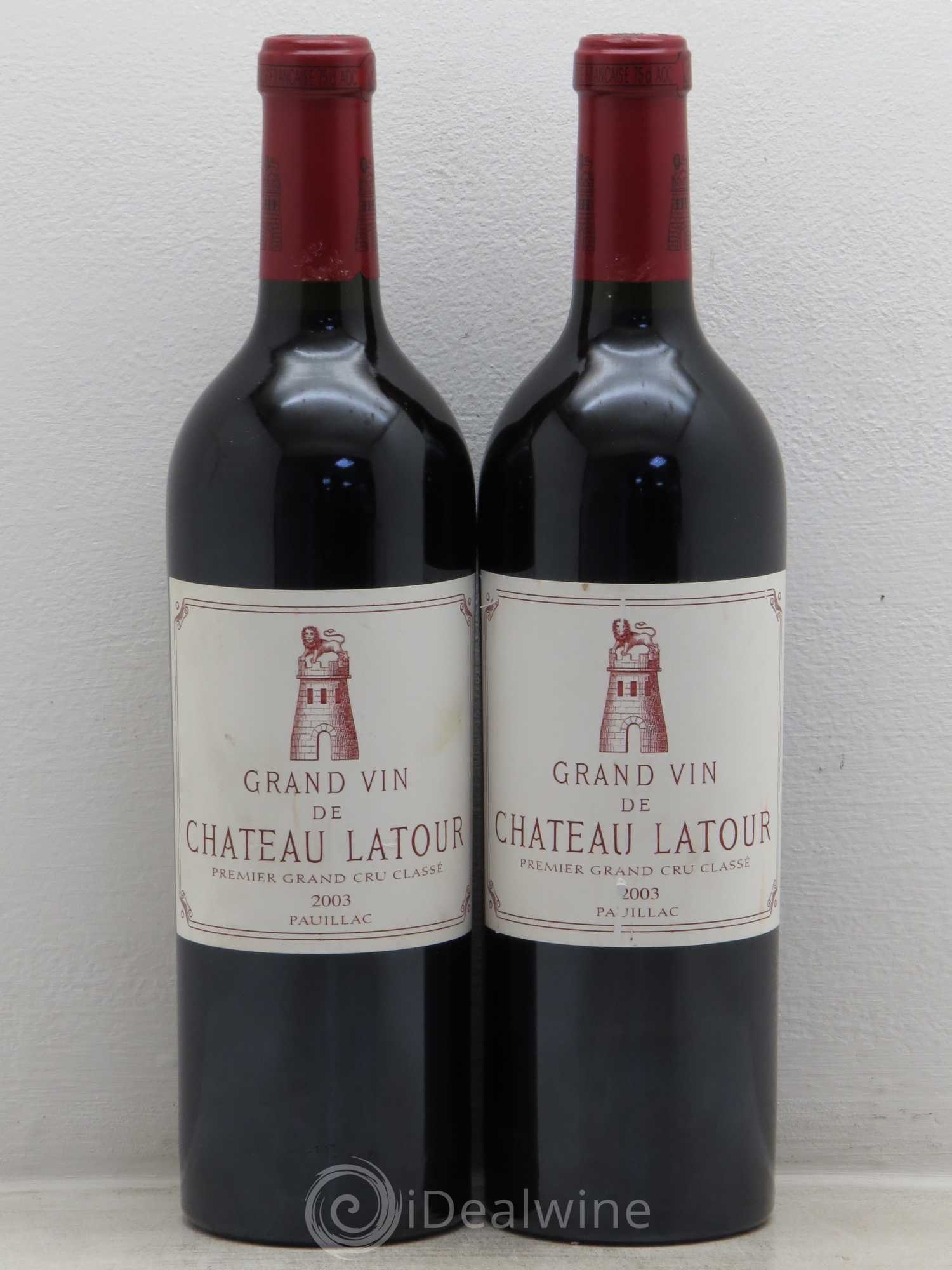Château Latour 1er Grand Cru Classé 2003 - Lot de 2 bouteilles - 0
