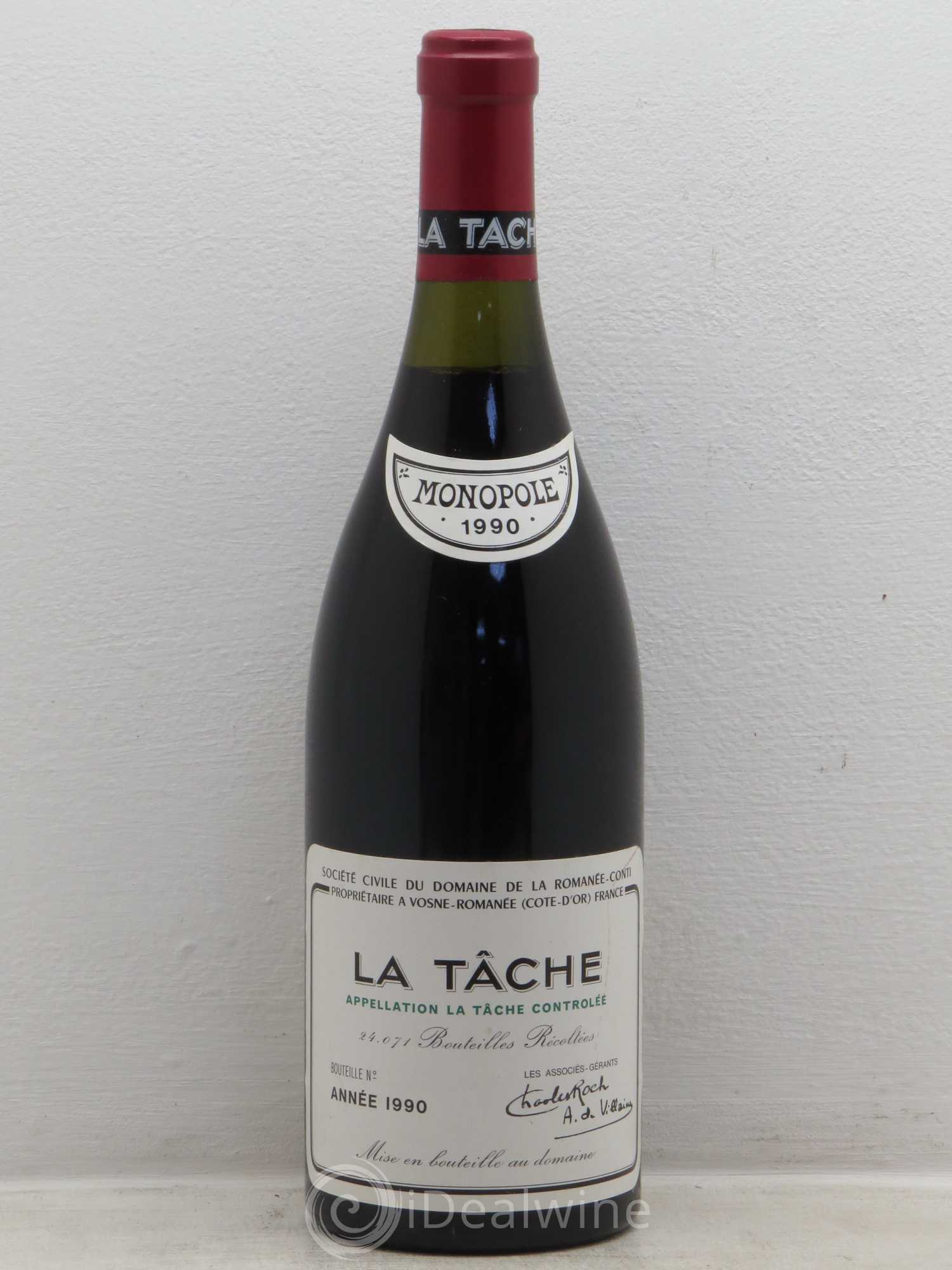 La Tâche Grand Cru Domaine de la Romanée-Conti 1990 - Lot de 1 bouteille - 0