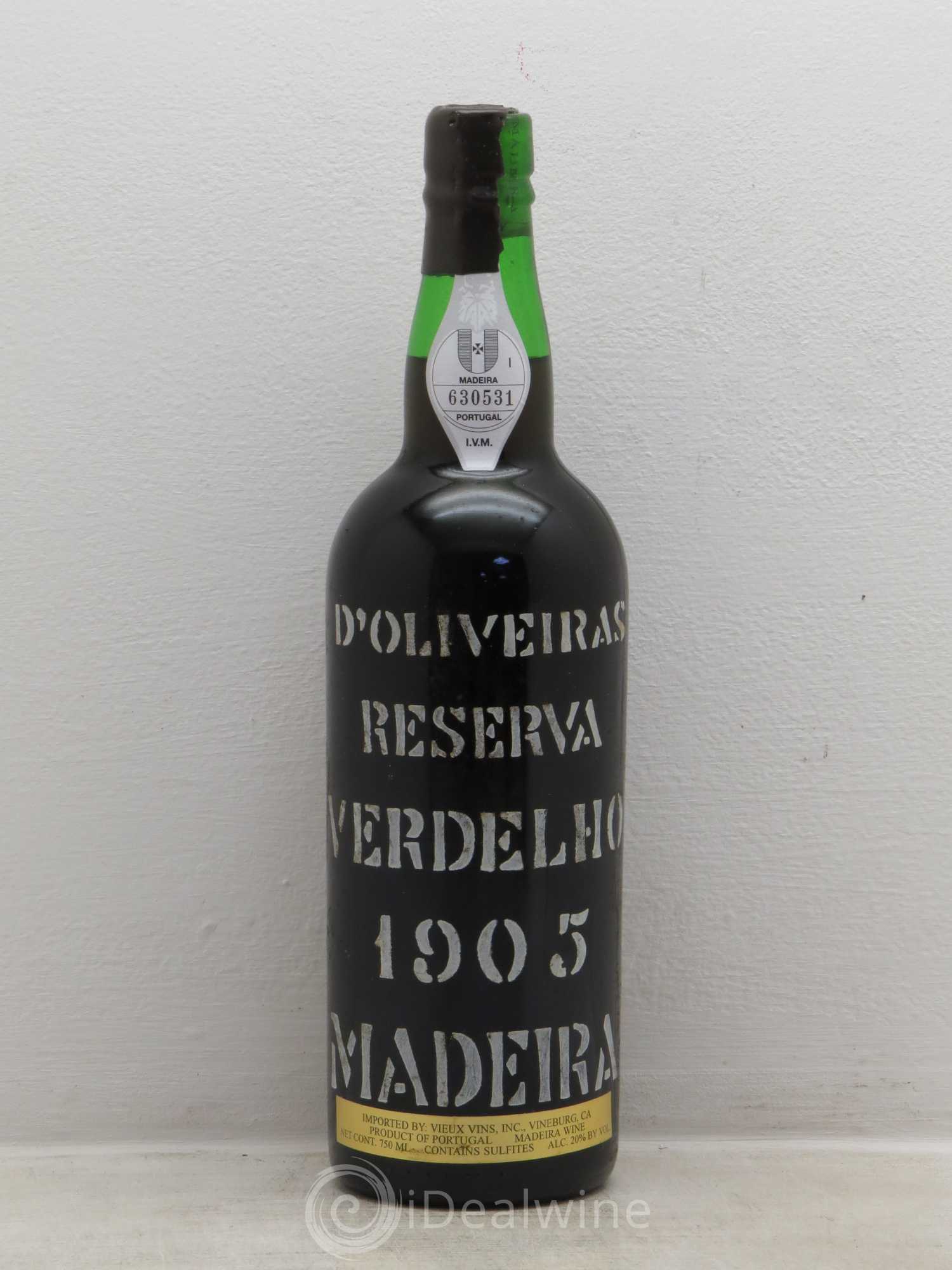 Madère verdelho reserva d 'oliveiras 1905 - Posten von 1 Flasche - 0