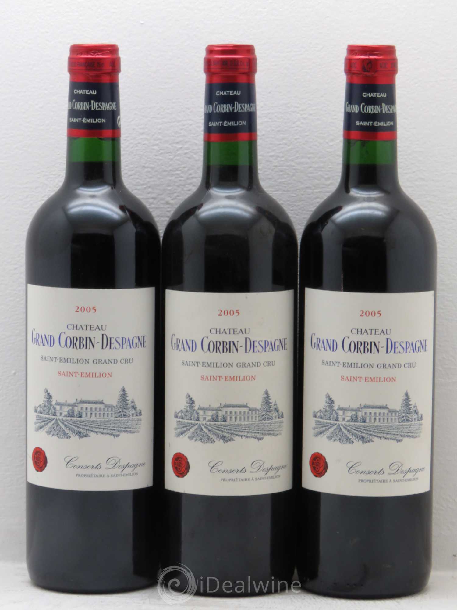 Château Grand Corbin Despagne Grand Cru Classé 2005 - Lot de 3 bouteilles - 0