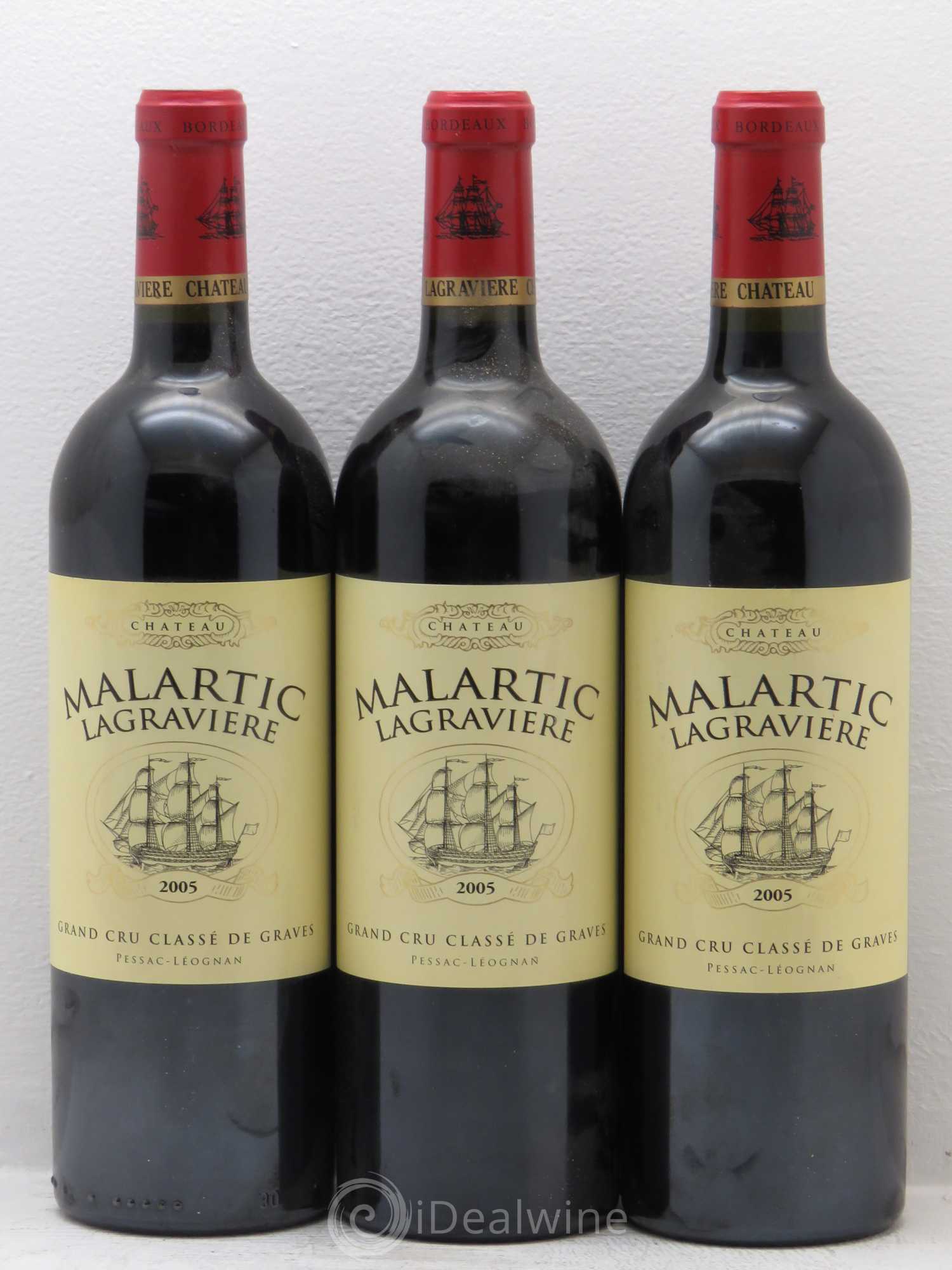Château Malartic-Lagravière Cru Classé de Graves 2005 - Lot de 3 bouteilles - 0