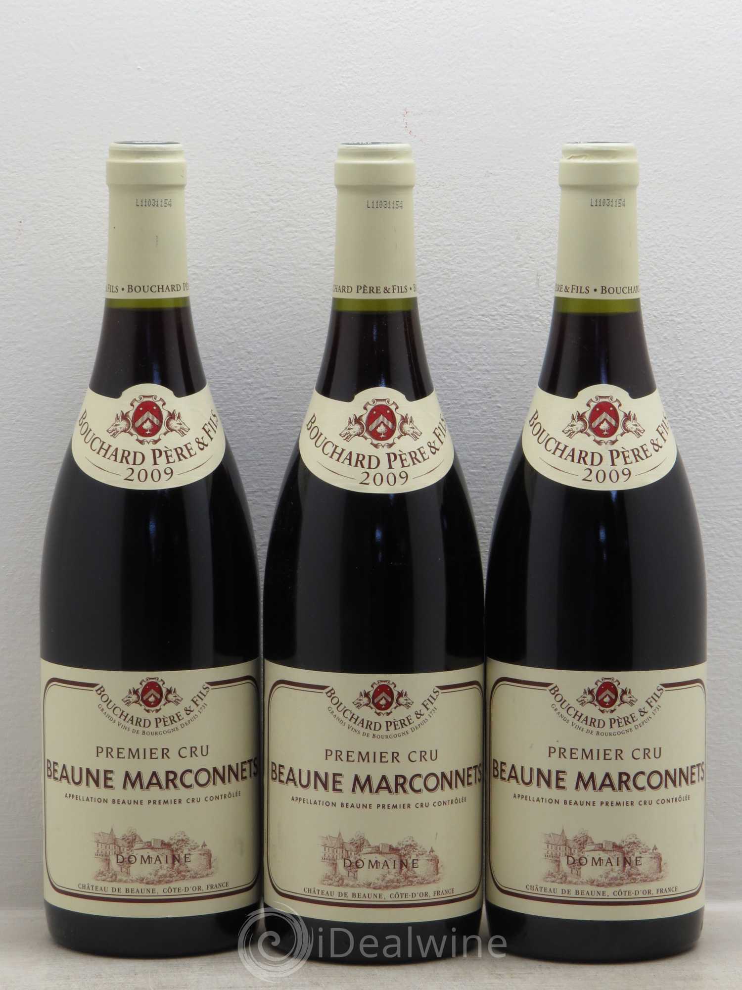 Beaune 1er Cru Marconnets Bouchard Père & Fils 2009 - Lot de 3 bouteilles - 0