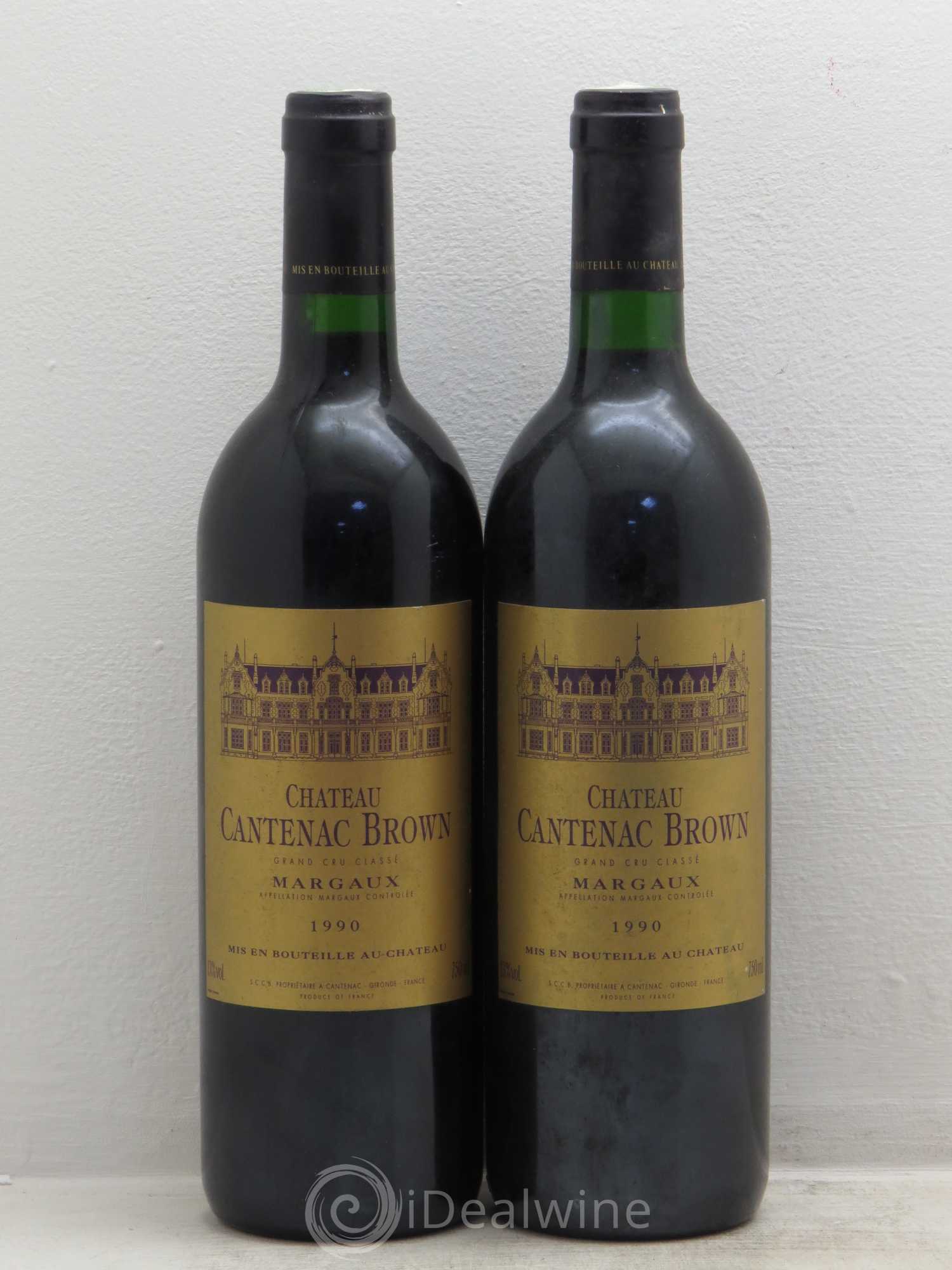Château Cantenac Brown 3ème Grand Cru Classé 1990 - Lot de 2 bouteilles - 0