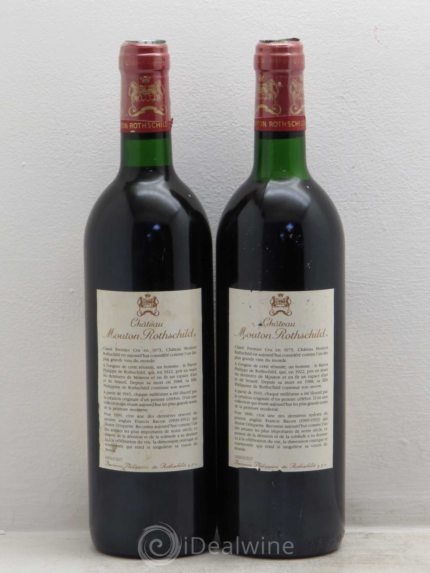 Château Mouton Rothschild 1er Grand Cru Classé 1990 - Lot de 2 bouteilles - 1